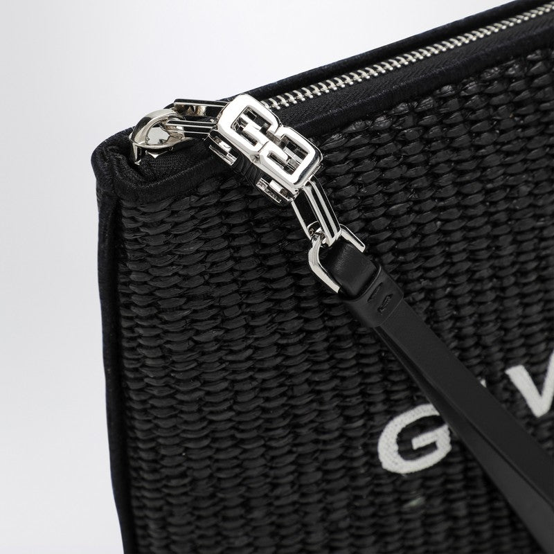 Givenchy Black Raffia Clutch Bag With Logo Women