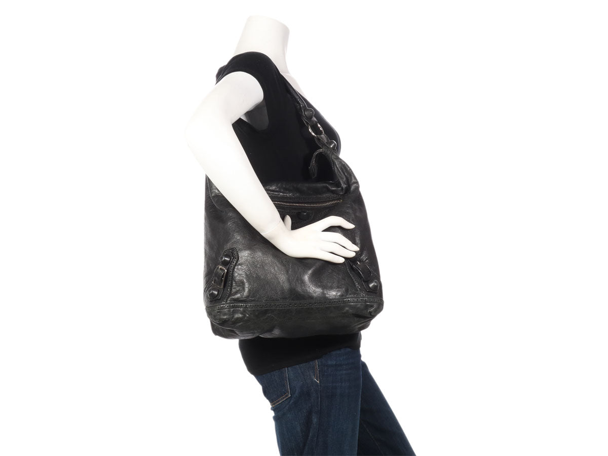 Balenciaga 2009 Black Chèvre Giant Covered Brogues Day