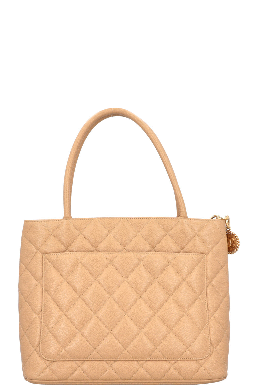 CHANEL Medaillon Tote Caviar Beige