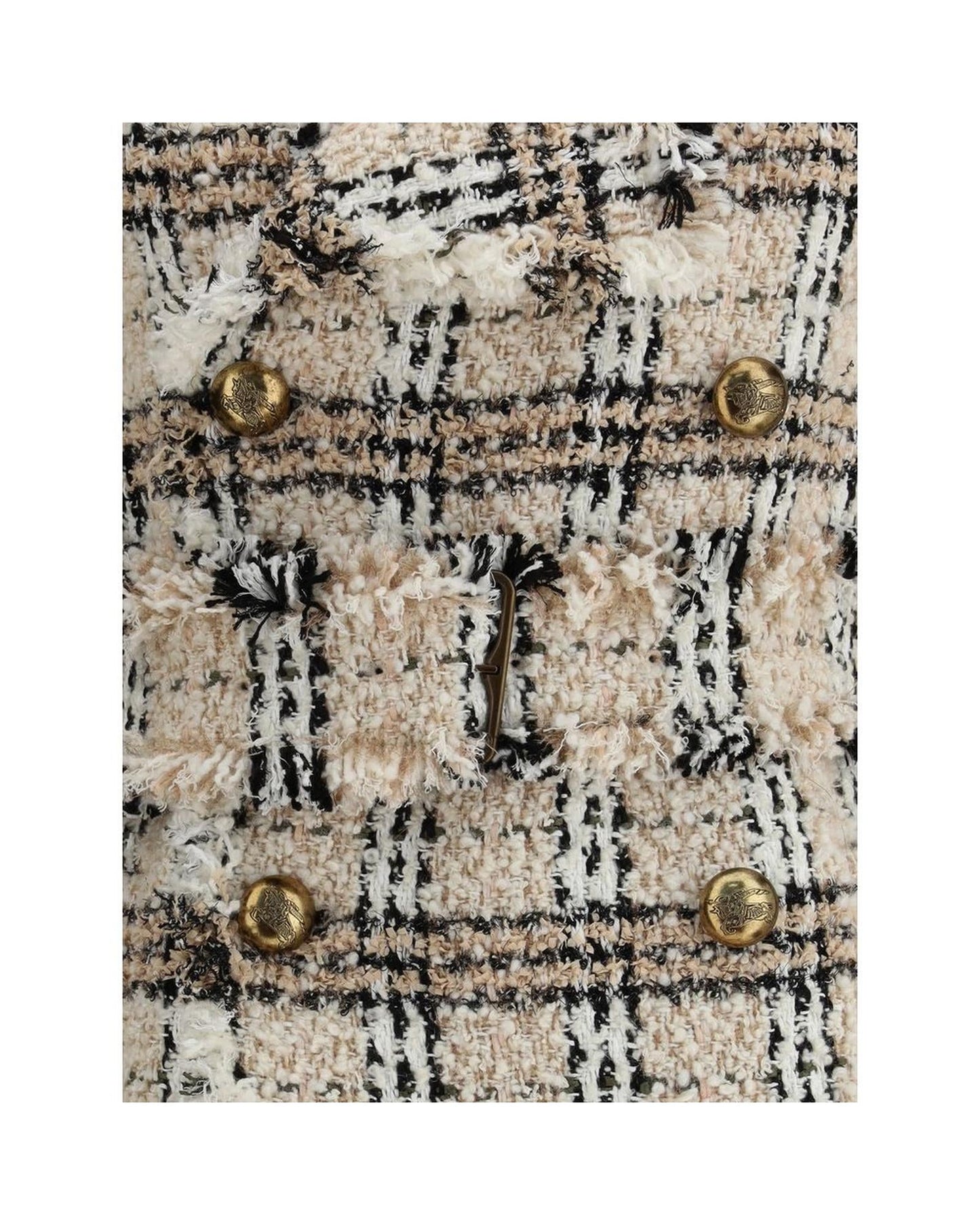 Burberry Tweed Check DoubleBreasted Coat Women Multicolor Jackets & Coats