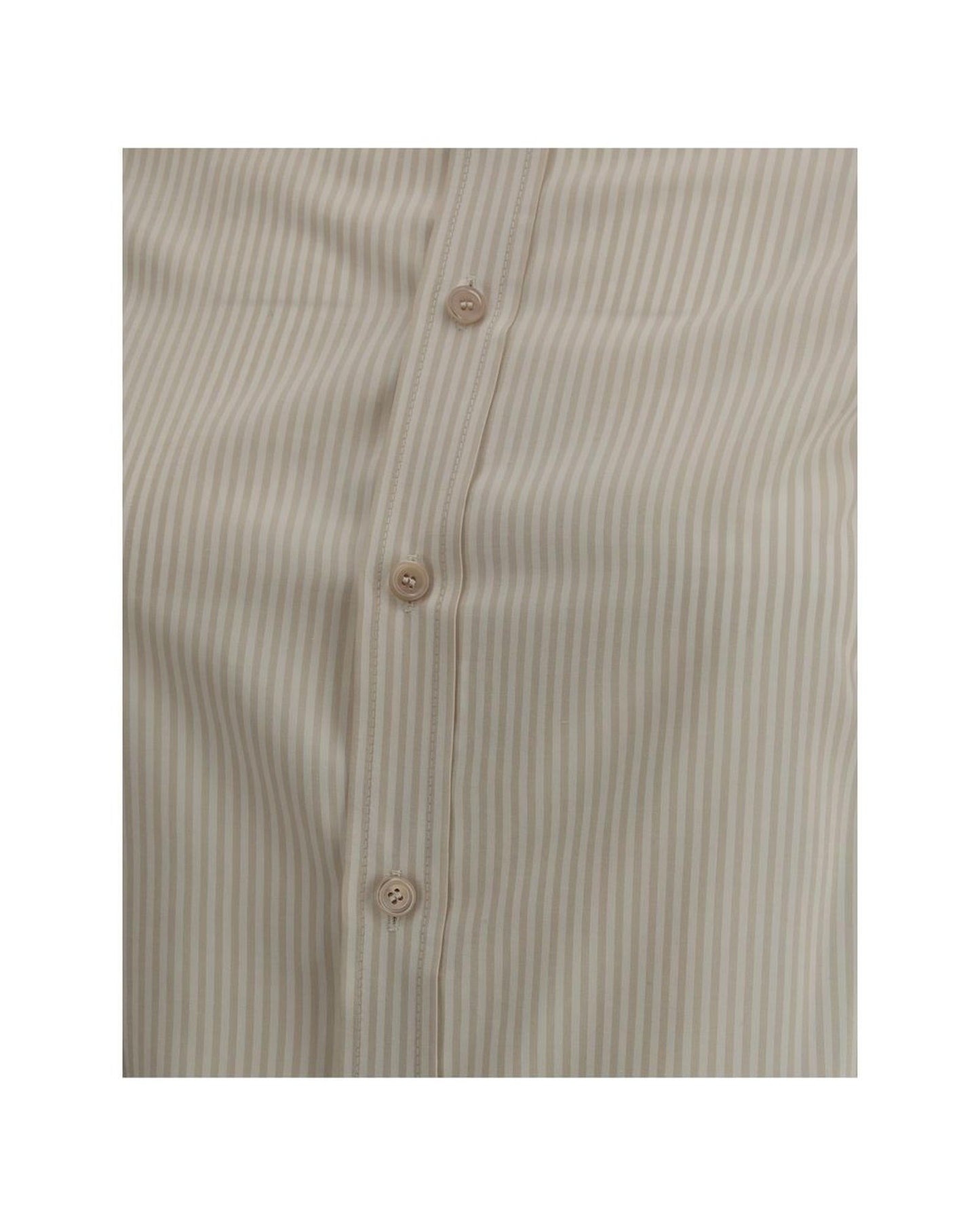 Burberry Striped Short Sleeve Shirt Women Beige