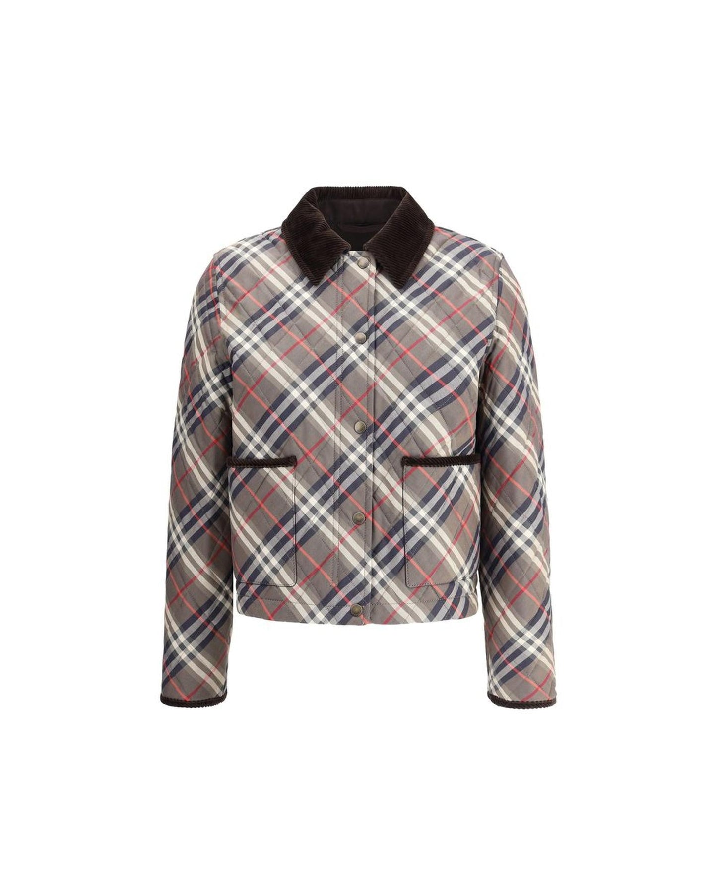 Burberry Plaid Quilted Corduroy Jacket Women Multicolor Jackets & Coats Multicolor