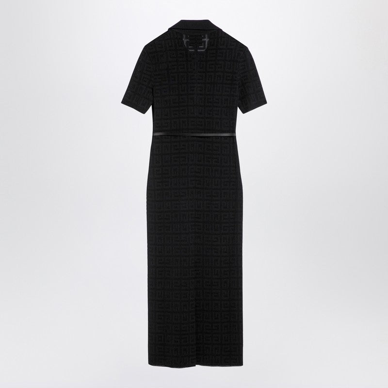 Givenchy Voyou Black Jacquard Midi Dress 4G Women
