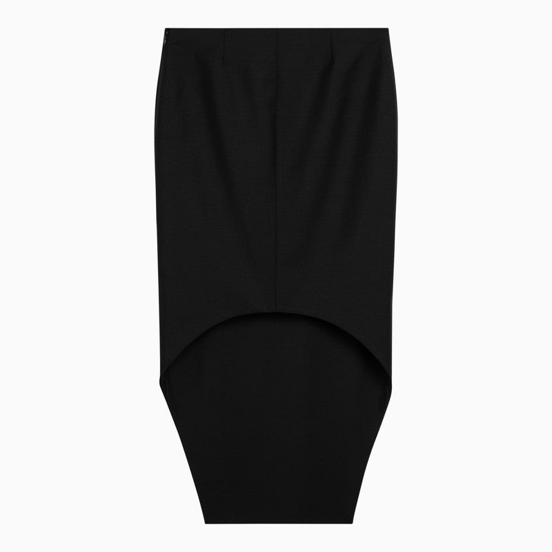 Givenchy Black Asymmetrical Wool Skirt Women