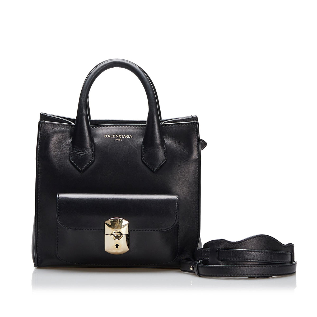 Luxury Balenciaga Padlock All Afternoon Satchel (SHG-3BOzV8)