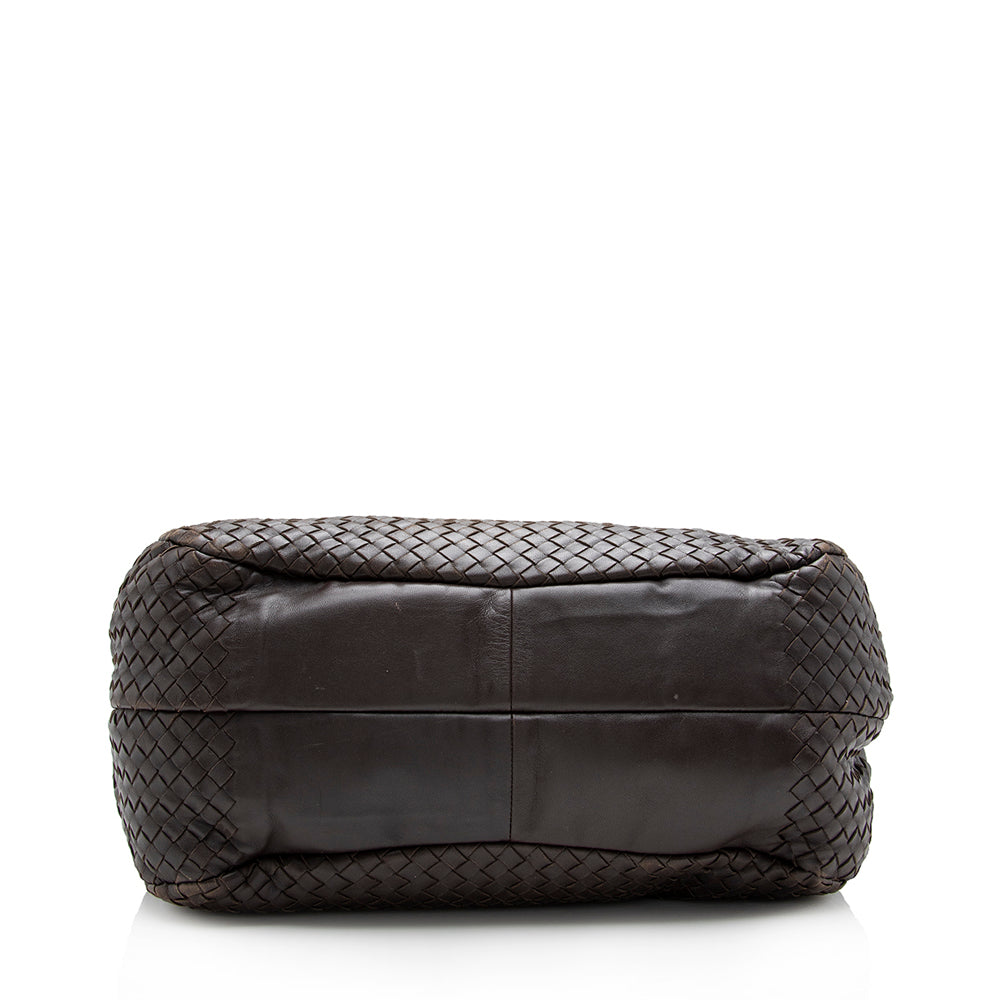 Luxury Bottega Veneta Intrecciato Nappa Campana Medium Shoulder Bag (SHF-16047)