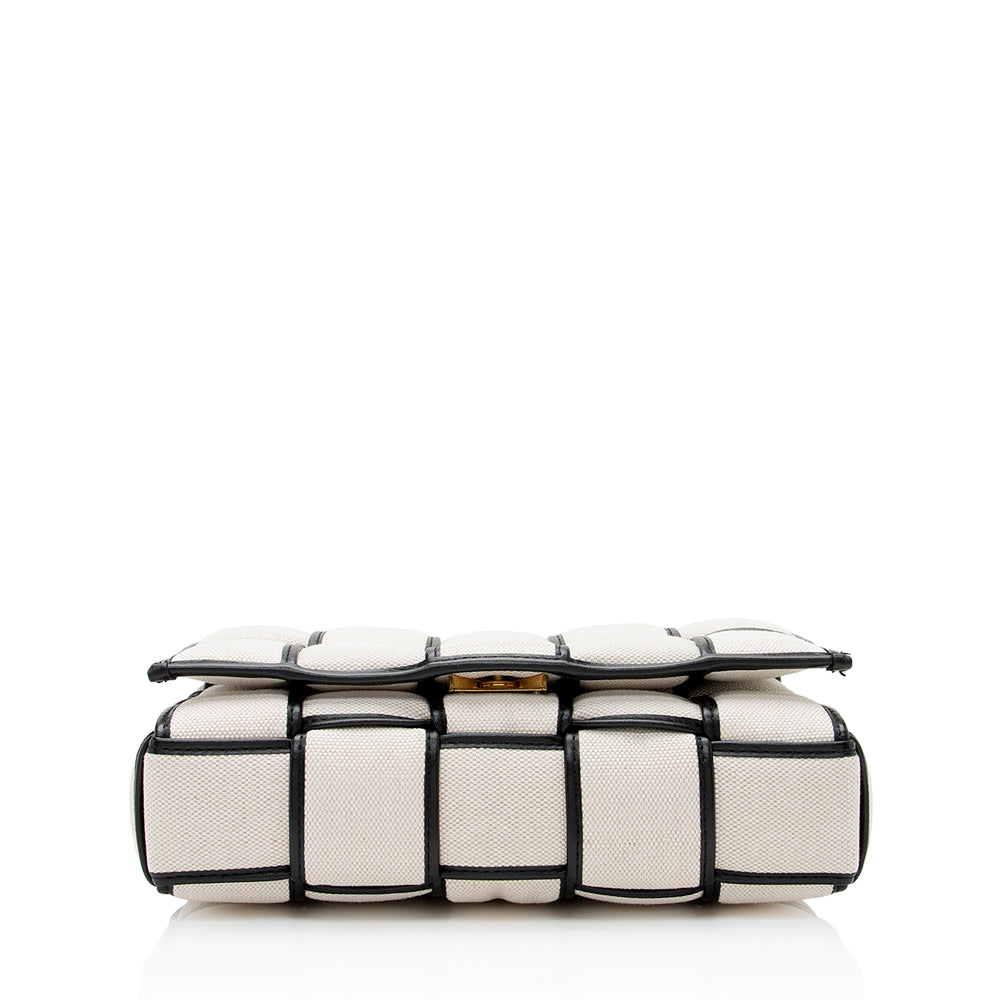Luxury Bottega Veneta Puffed Canvas Cassette Crossbody (SHF-22046)