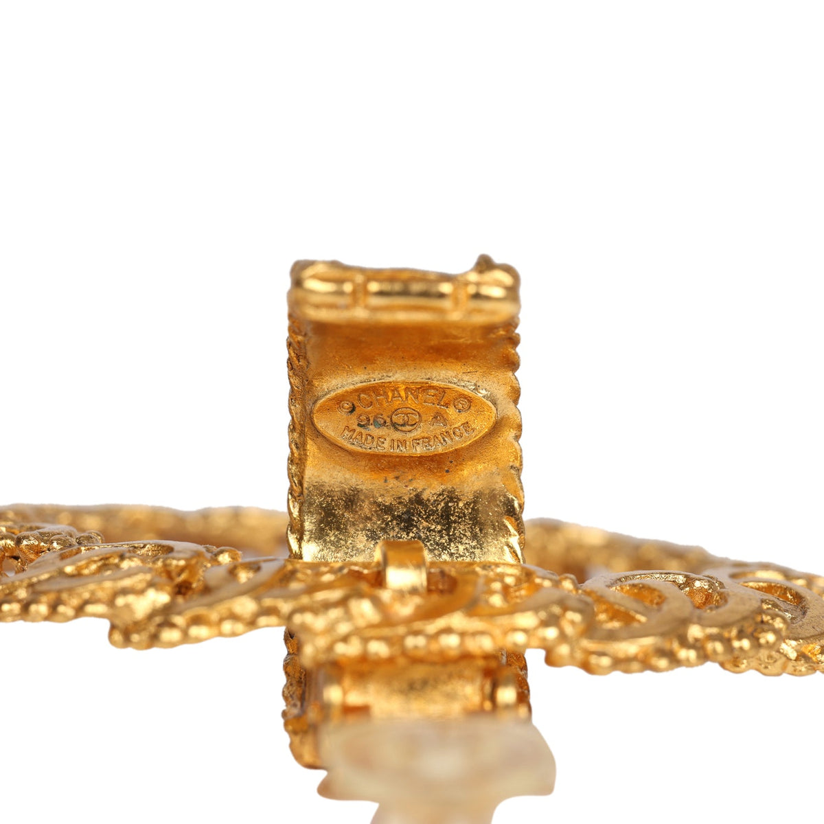 Vintage Chanel 24K Gold Plated Small CC Knocker Hoop Earrings