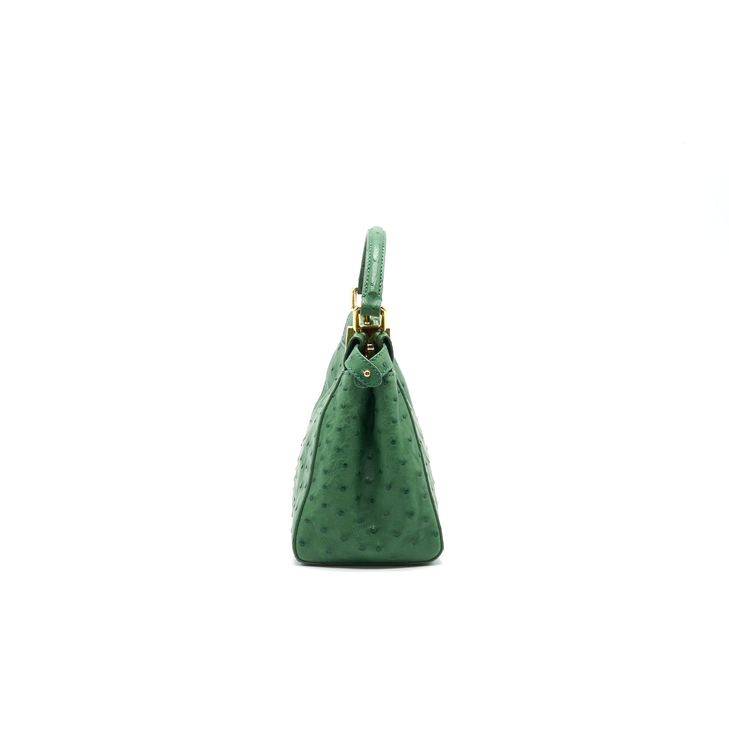 Fendi Peekaboo Ostrich Green GHW