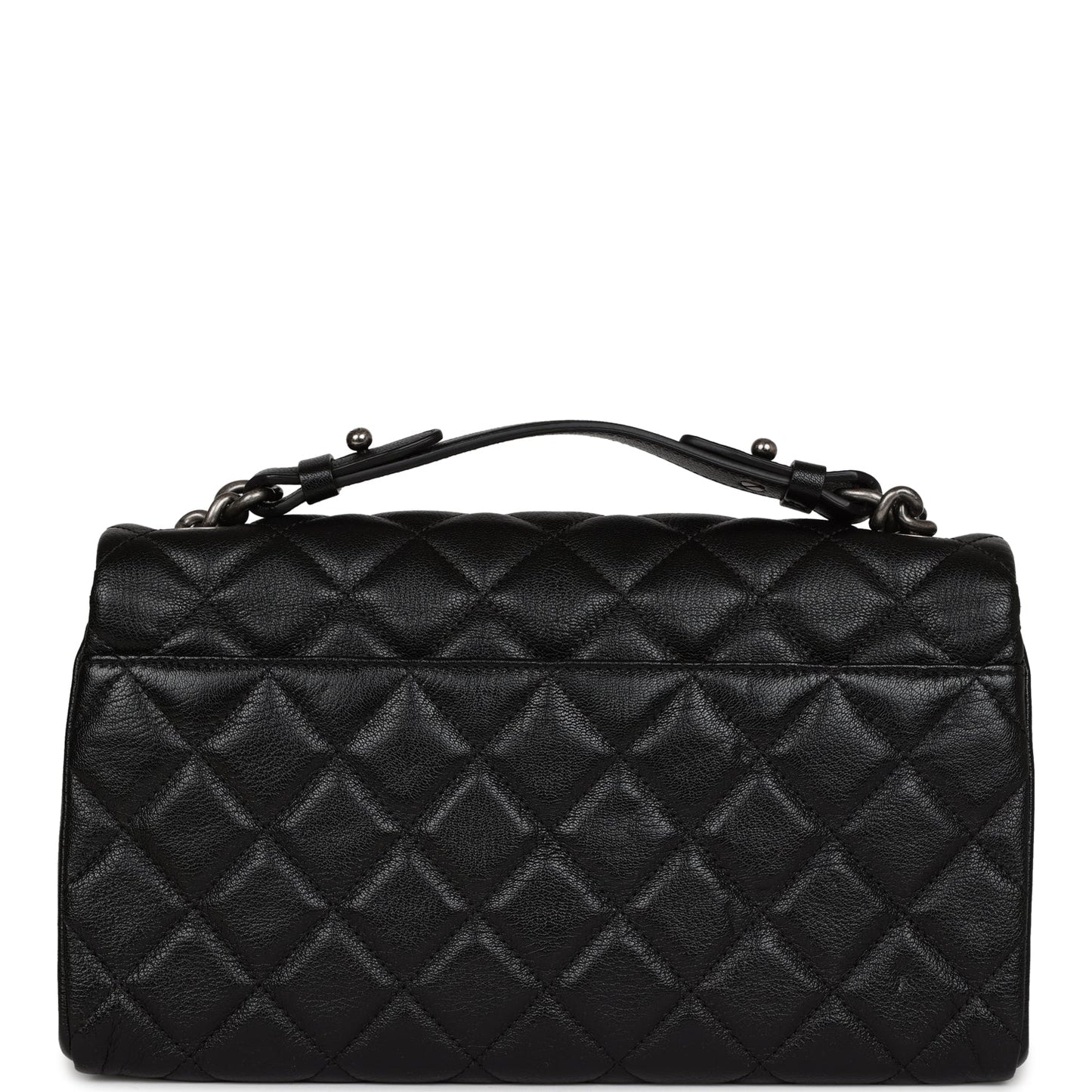 Chanel City Rock Medium Flap Black Goatskin Ruthenium Hardware