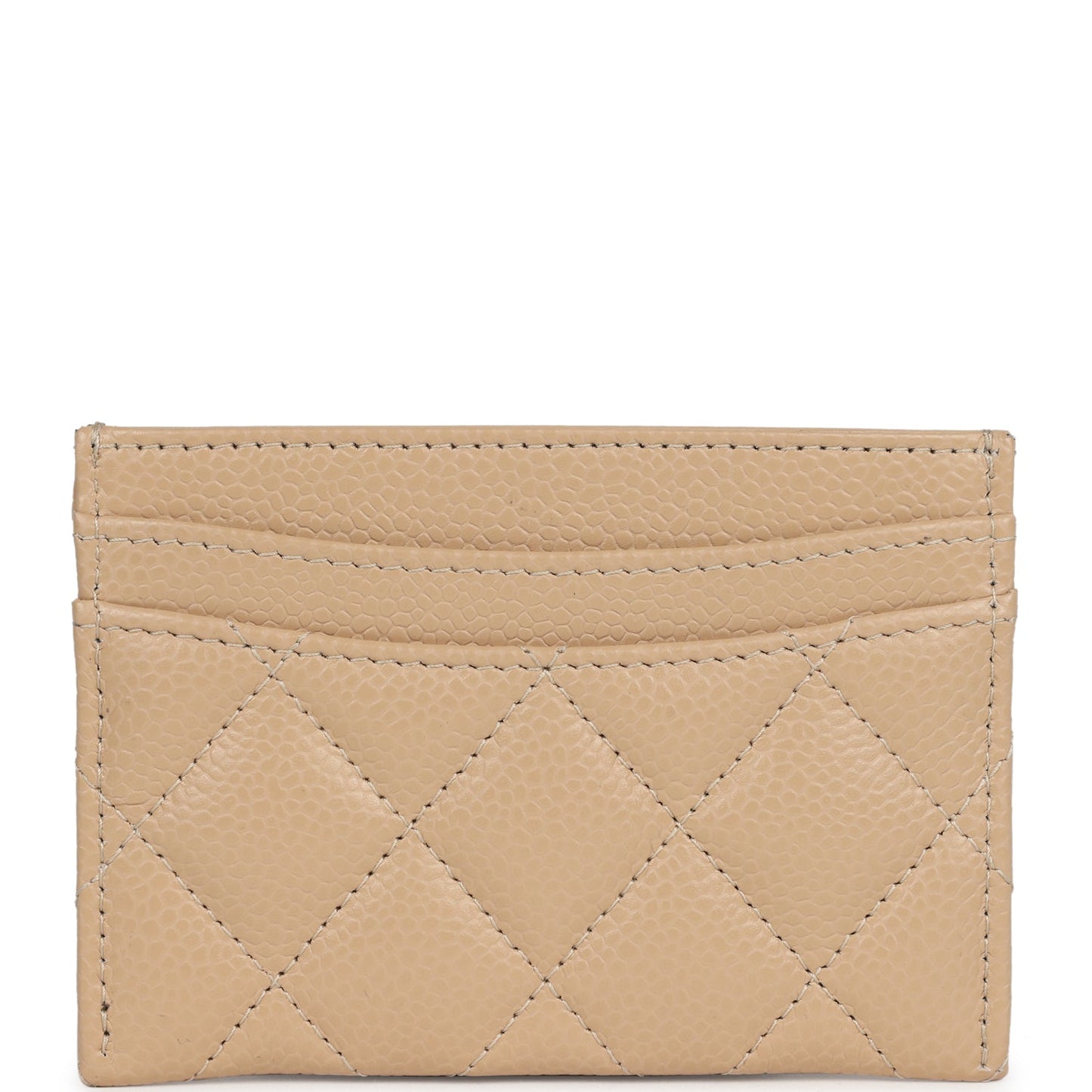 Chanel Classic Card Holder Beige Caviar Gold Hardware