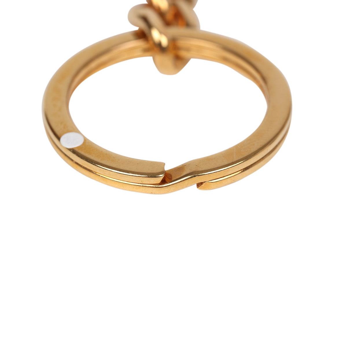 Vintage Chanel 24K Gold Plated CC in Circle Keychain