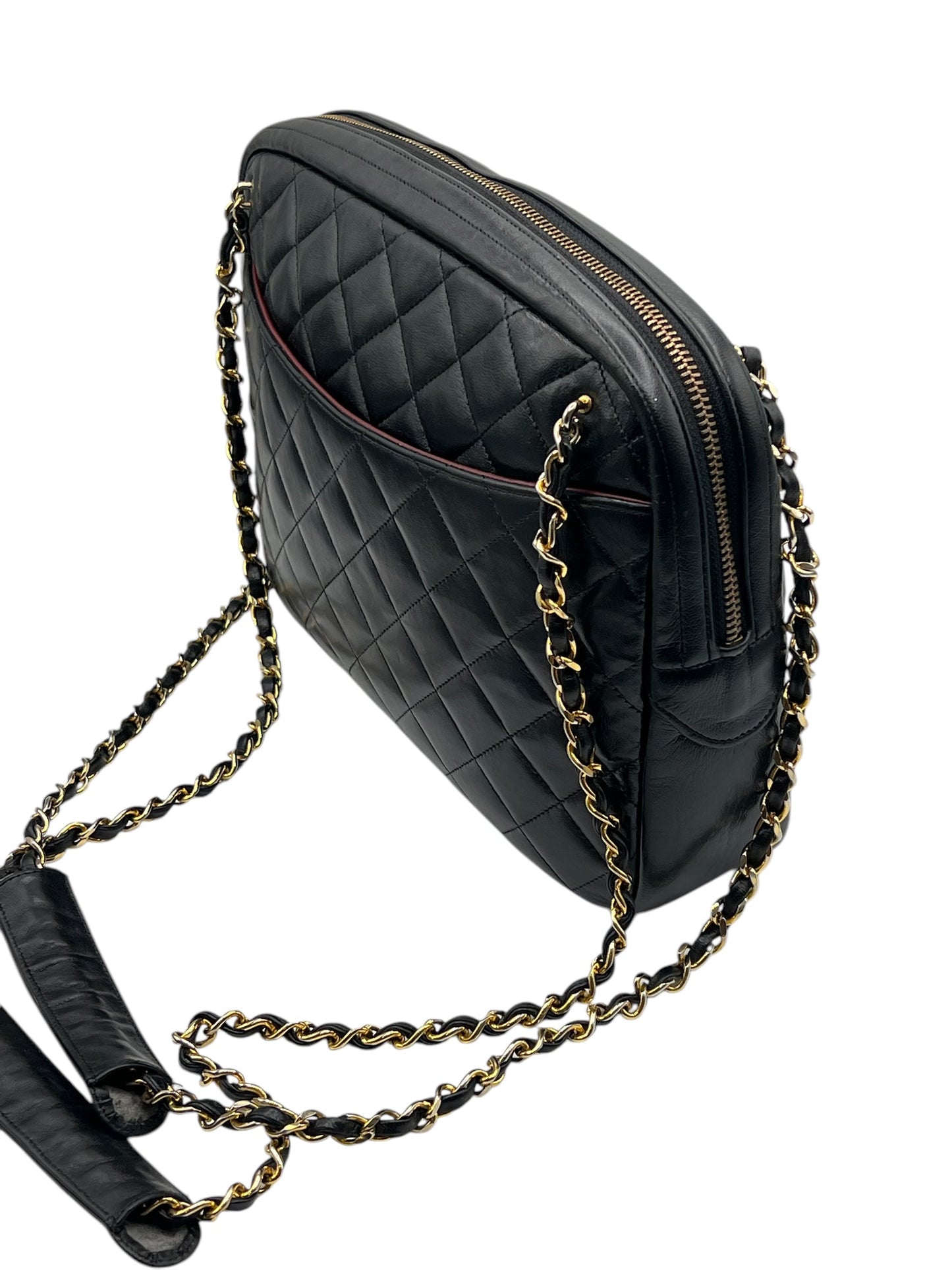 Chanel - sac caméra cuir noir vintage