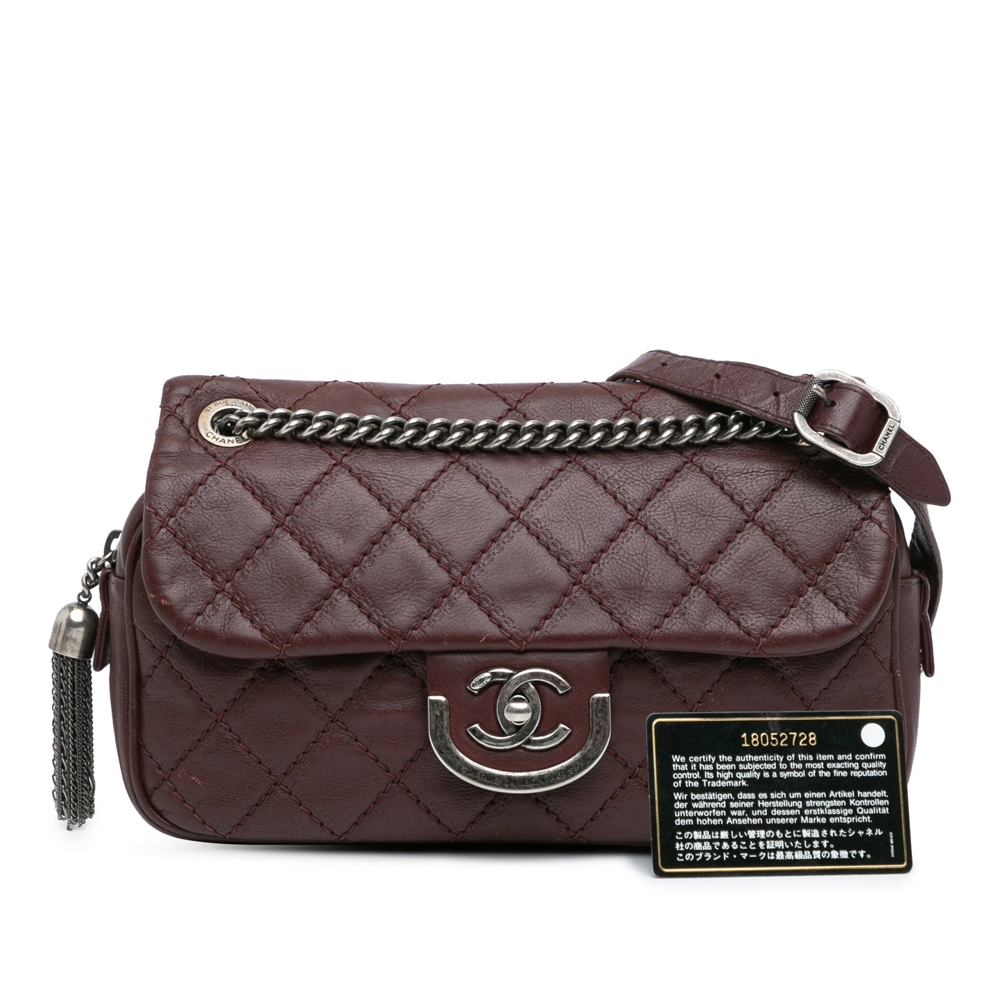 Red Chanel Paris Edinburgh Medium Calfskin Coco Sporran Flap Crossbody Bag