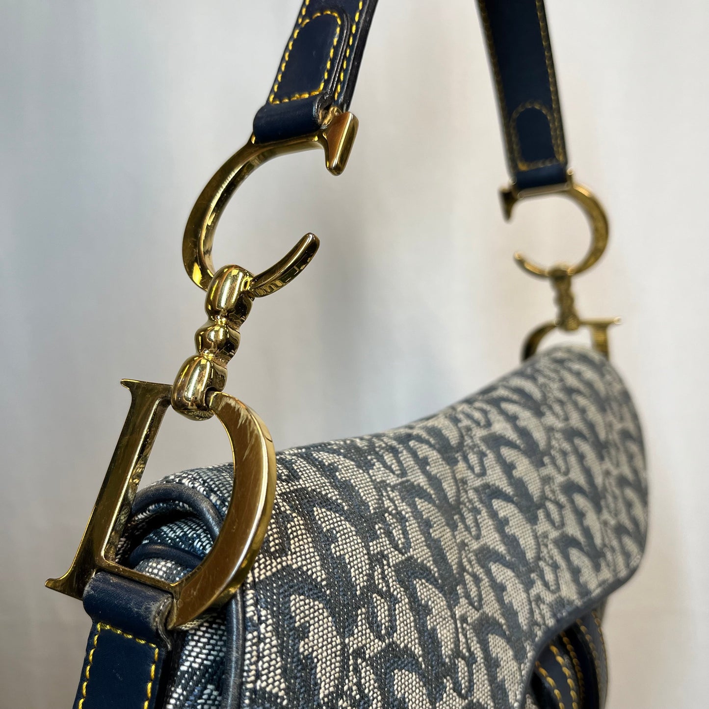 Dior Vintage Oblique Canvas Saddle Bag TS3747