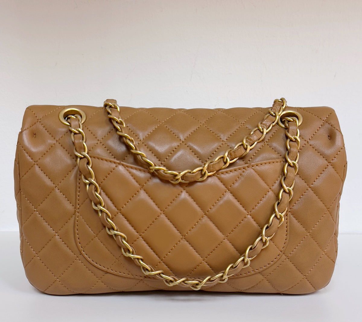 Chanel Lambskin Valentine Charms Small Flap Beige 1427 holo card