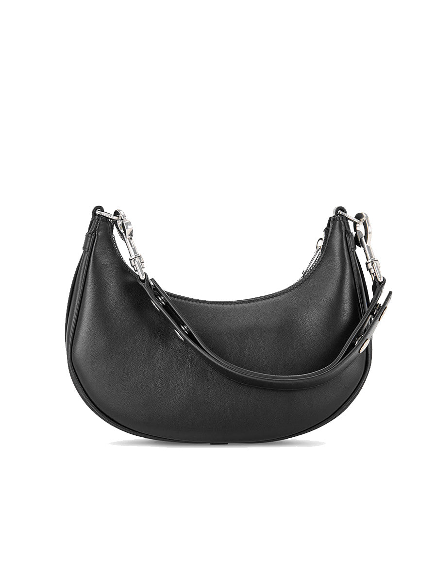 Medium Ava Strap Bag in Smooth Calfskin Black