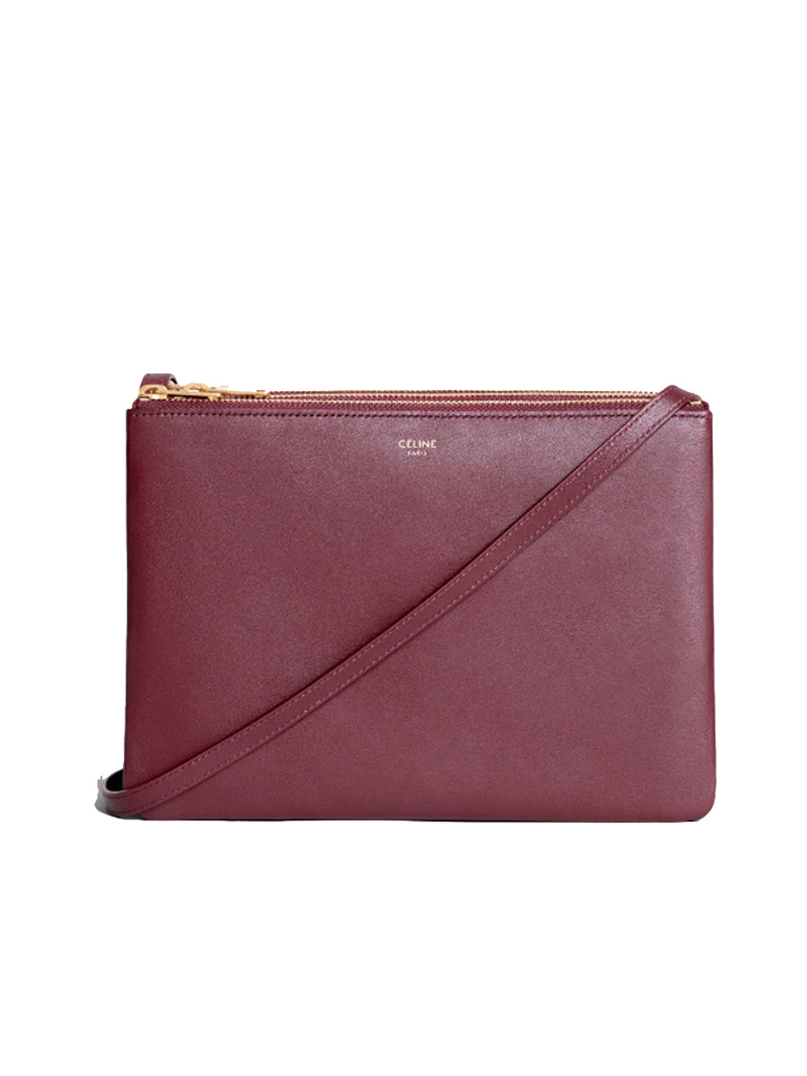 Trio Bag in Smooth Lambskin in Burgundy