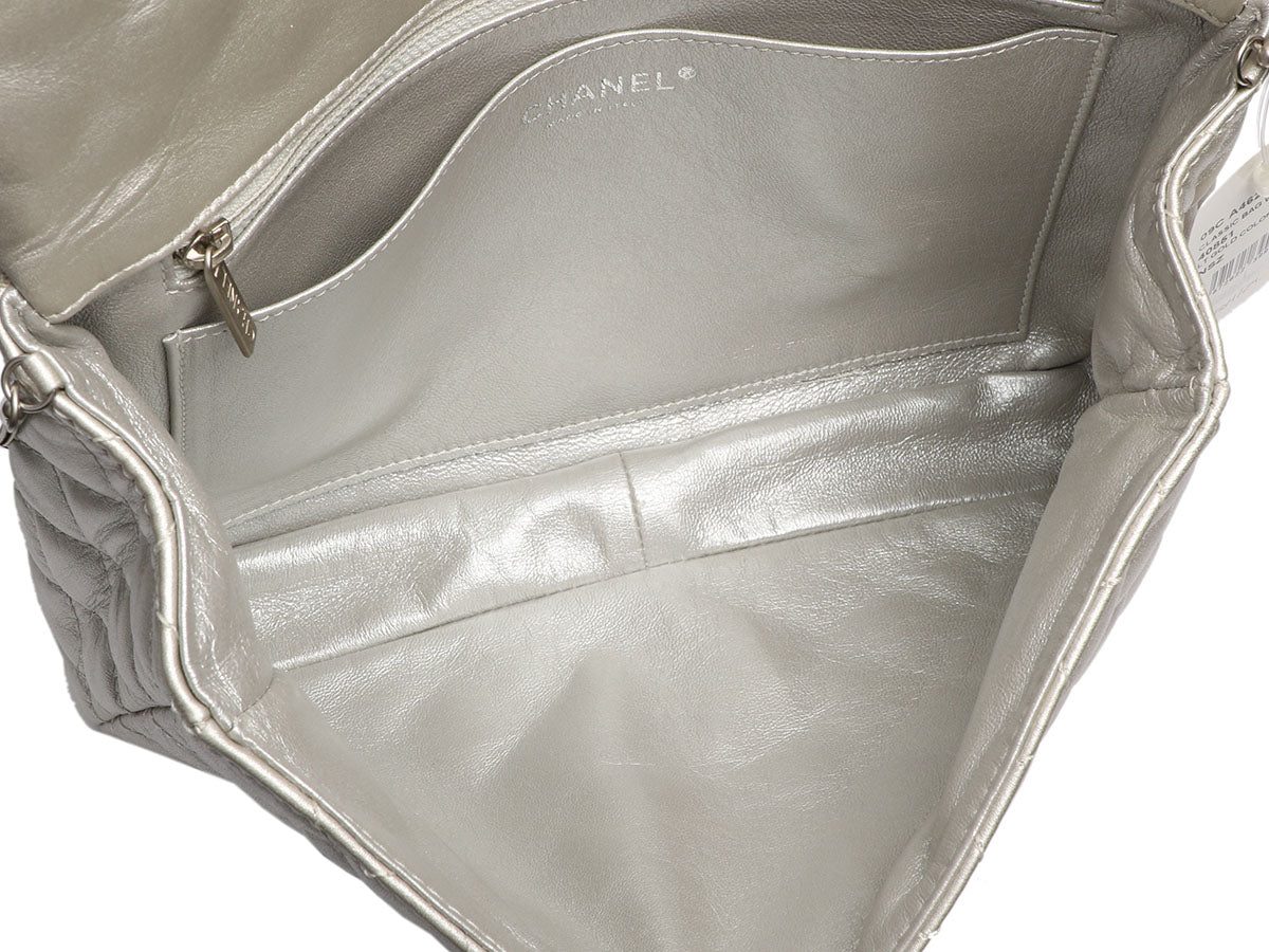 Chanel Metallic Silver Quilted Calfskin Reissue Clutch