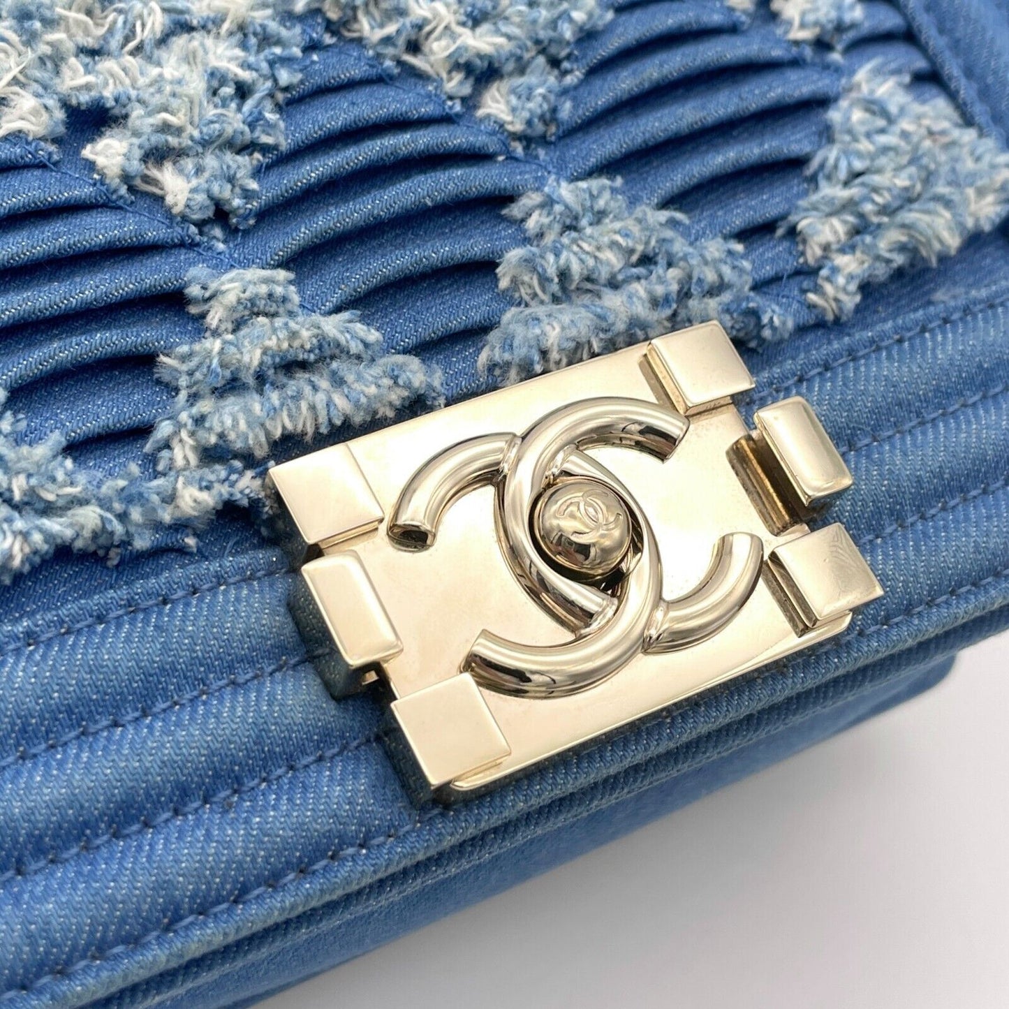 CHANEL BOY THE 27TH MINI DENIM SHOULDER BAG-HS