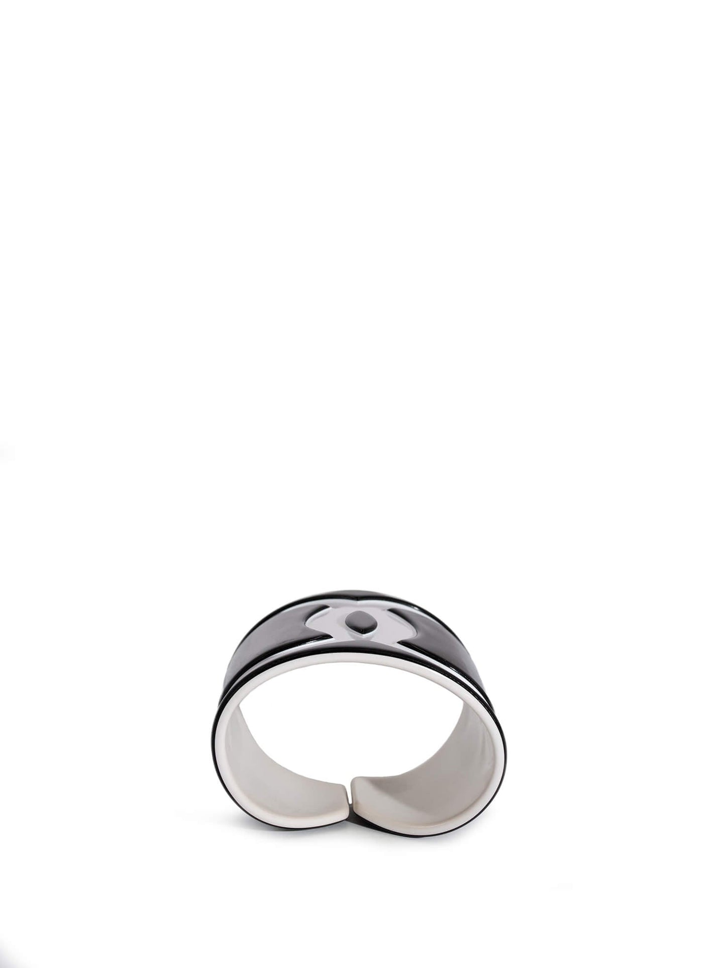 Chanel CC Logo Cuff Bracelet Black White