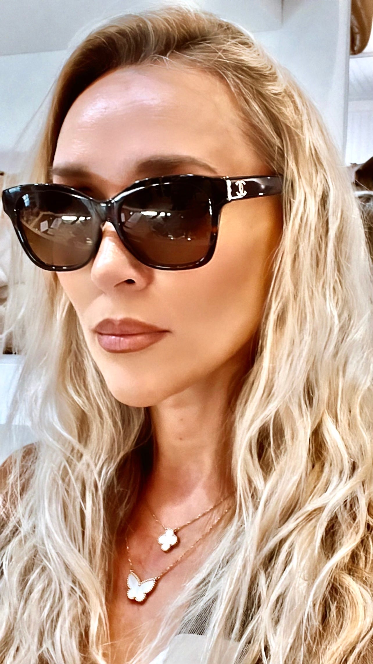 CHANEL CC FAUX PEARL SUNGLASSES