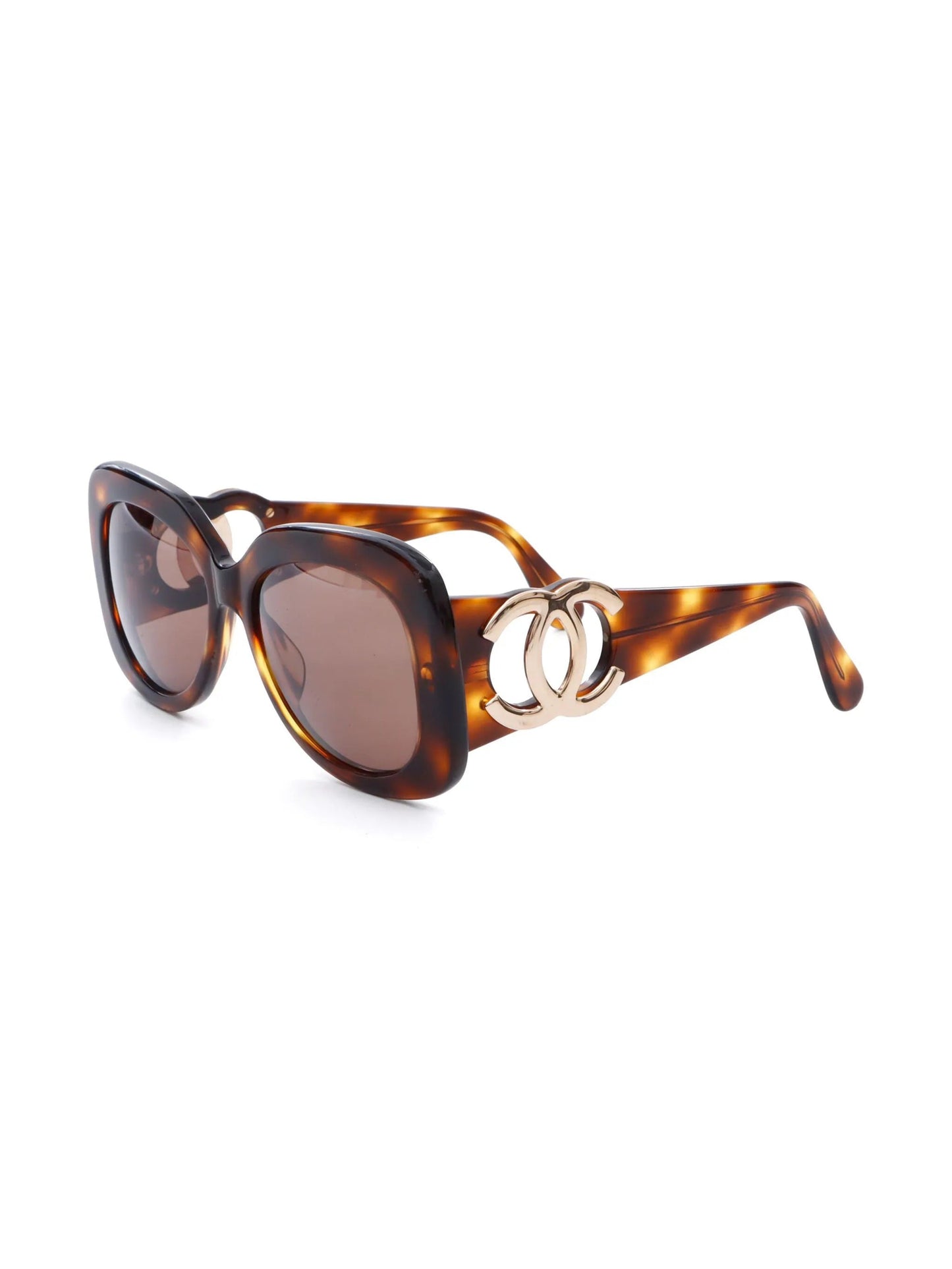 CHANEL CC TORTOISE OVERSIZED SUNGLASSES