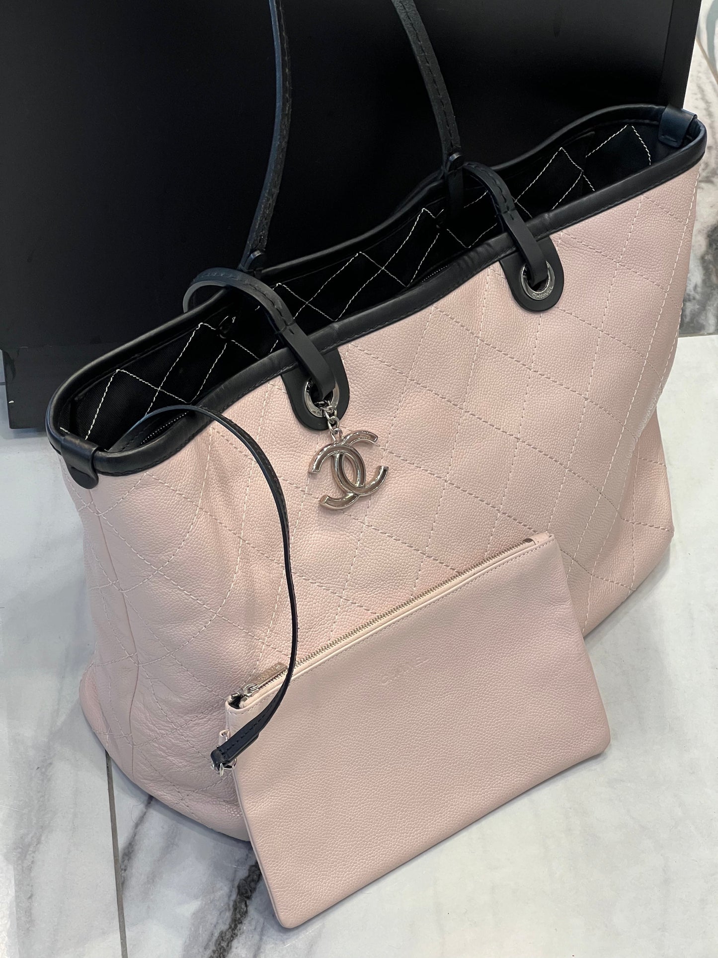 CHANEL FEVER CAVIAR QUILTED TOTE BAG