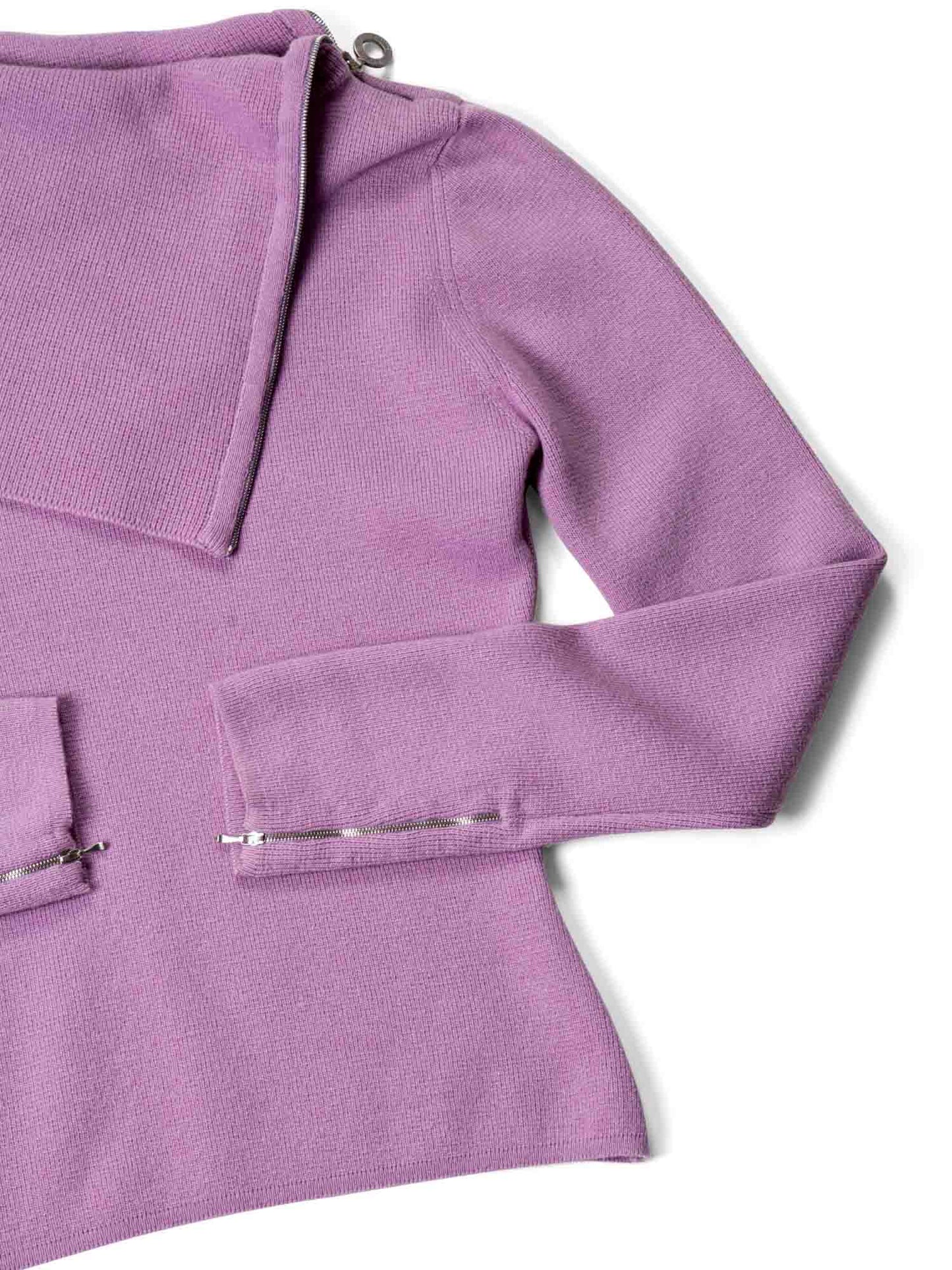 Chanel Cashmere Zipper Sweater Lavender