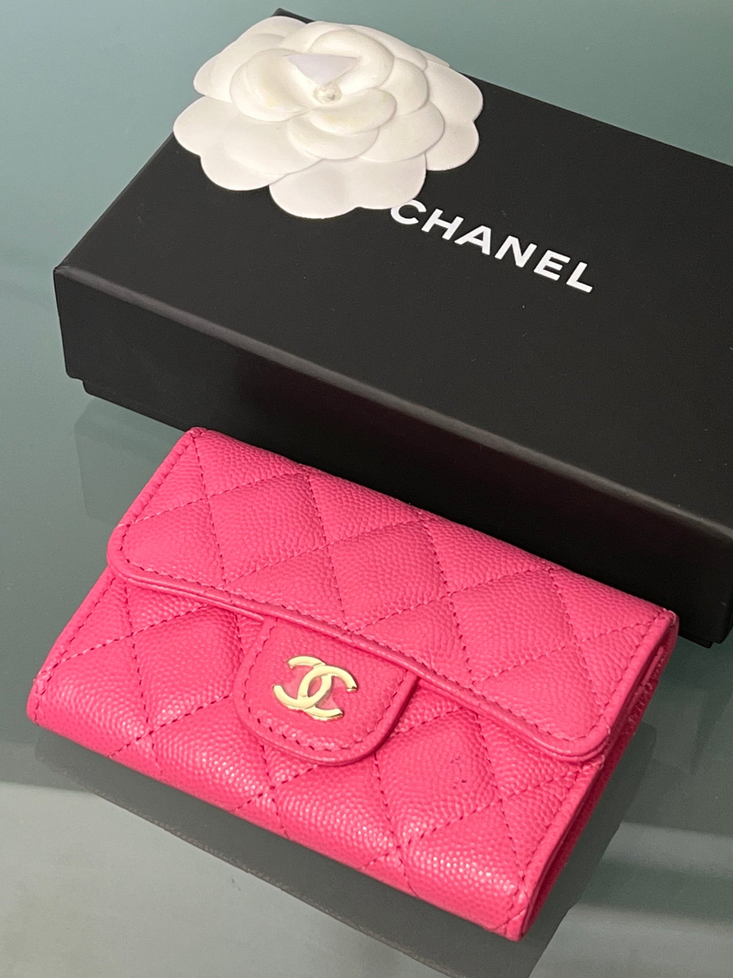 CHANEL CAVIAR QUILTED TRIFOLD CLASSIC FLAP WALLET