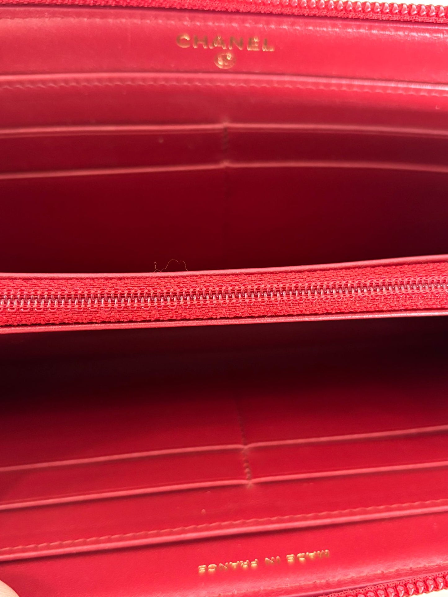 CHANEL CHEVRON QUILTED LAMBSKIN LEATHER BOY YEN WALLET