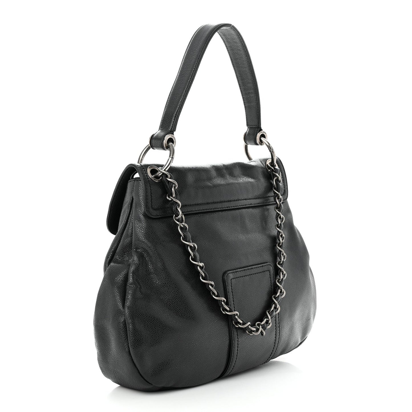 CHANEL GLAZED CAVIAR COCO RIDER FLAP BAG