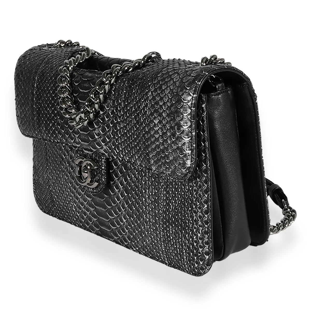 CHANEL CC PYTHON LARGE PERFECT EDGE SLAP SHOULDER BAG