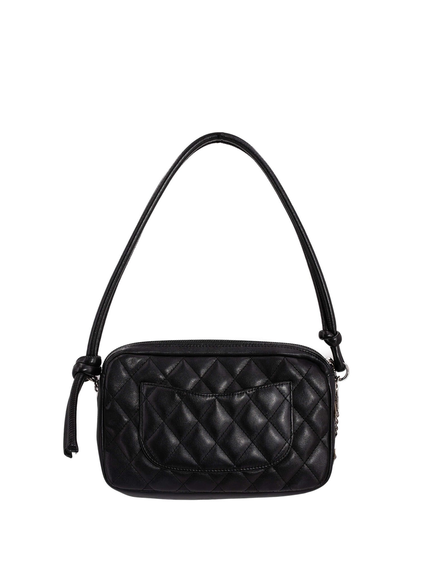 Chanel Quilted Leather CC Cambon Shoulder Bag Black White