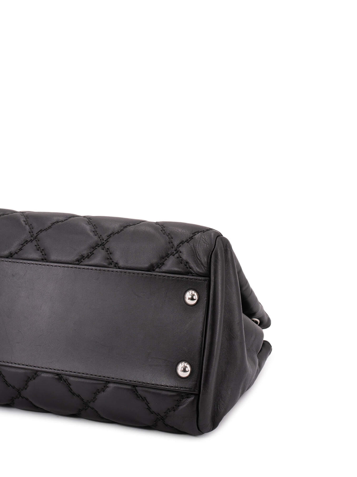 Chanel Quilted Leather CC Logo Flap Bag Black