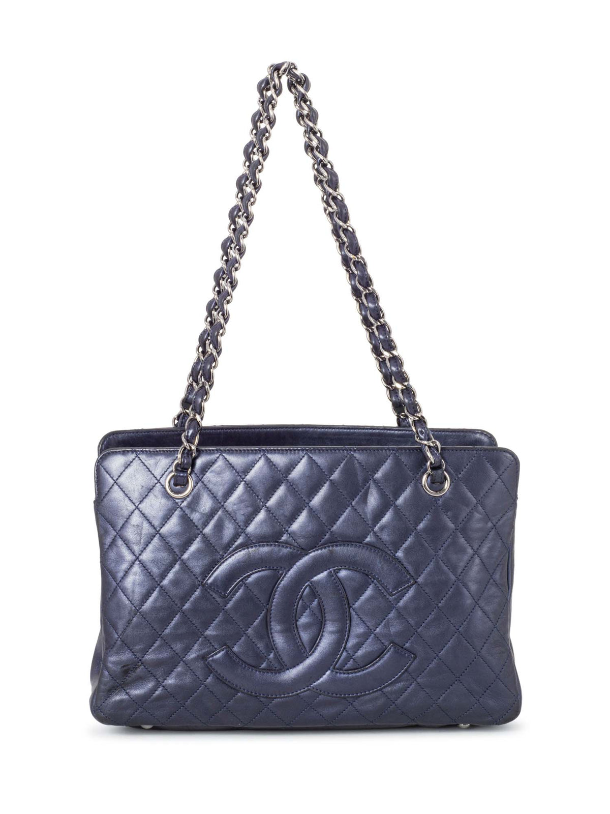Chanel Quilted Leather Mademoiselle Shopper Bag Blue