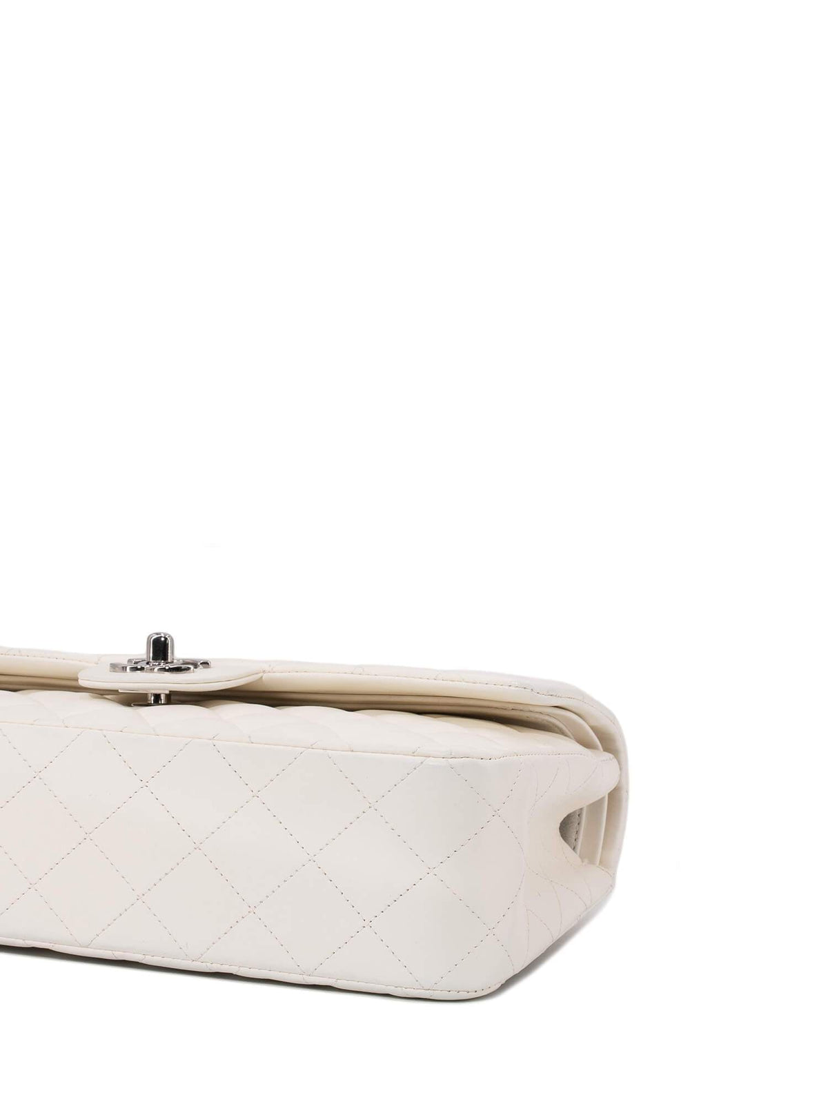 Chanel Quilted Leather Medium Double Flap Bag Ivory