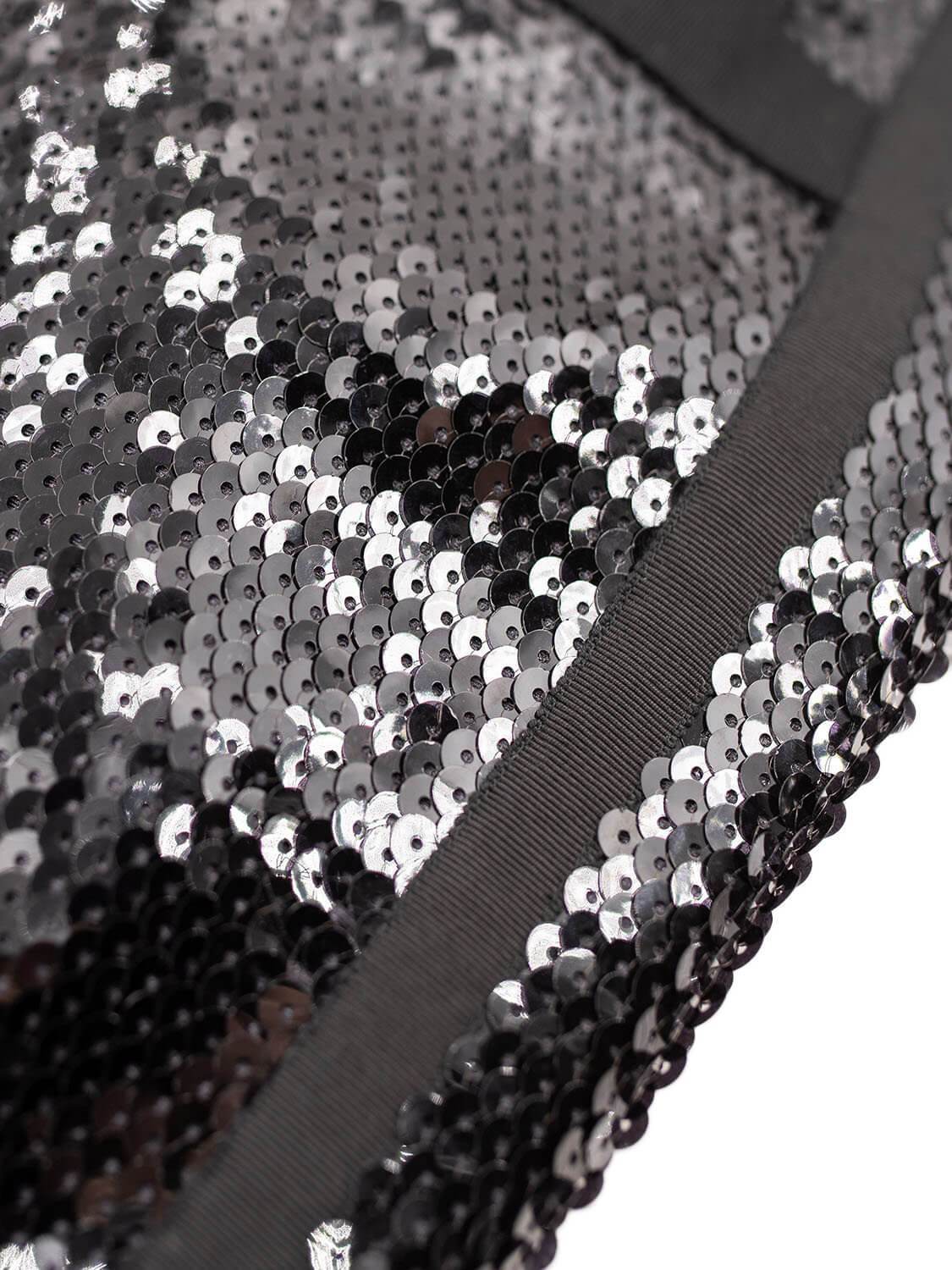 Chanel Shiny Sequin Long Sleeve Mini Dress Black