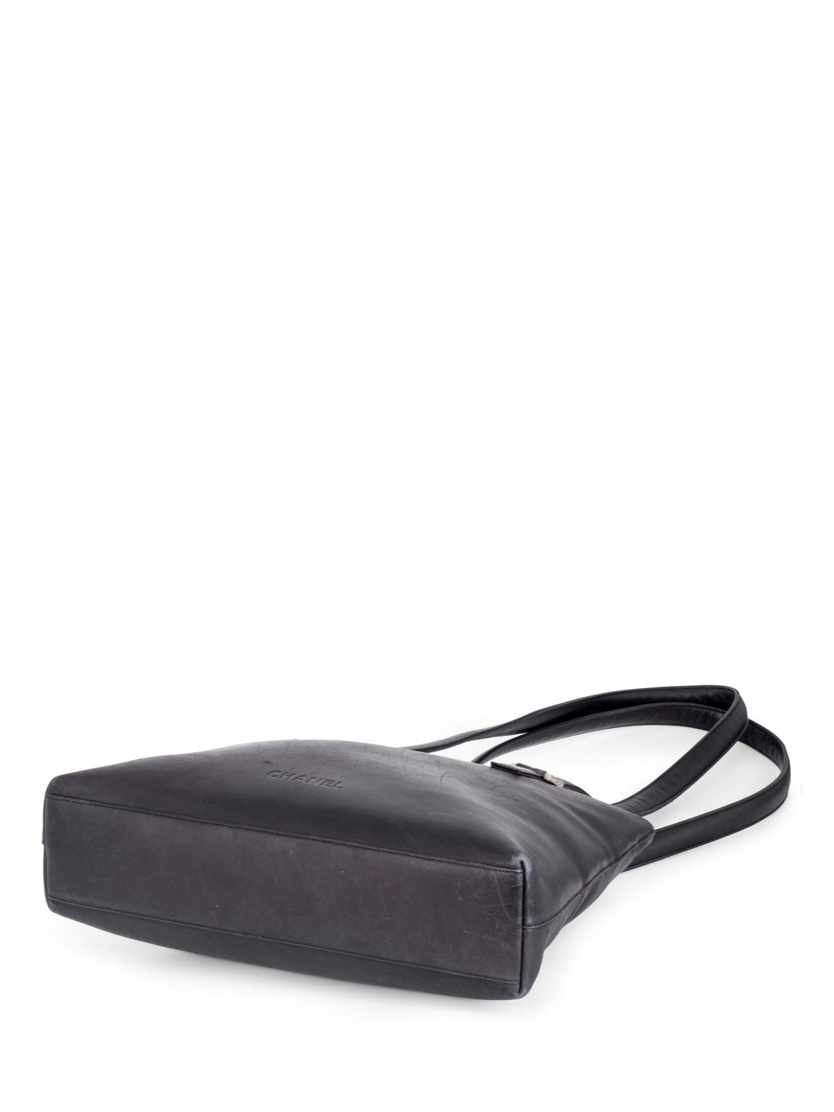 Chanel Soft Leather Logo Shopper Bag Black