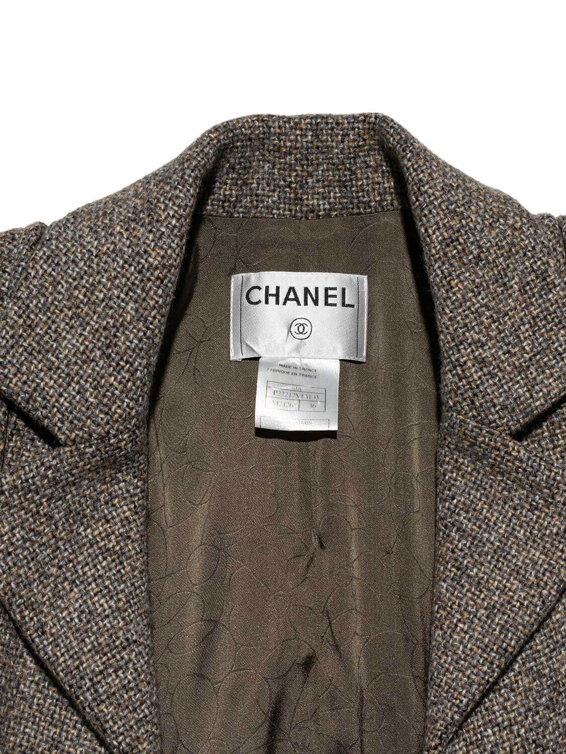 Chanel Wool Tweed Jacket Beige
