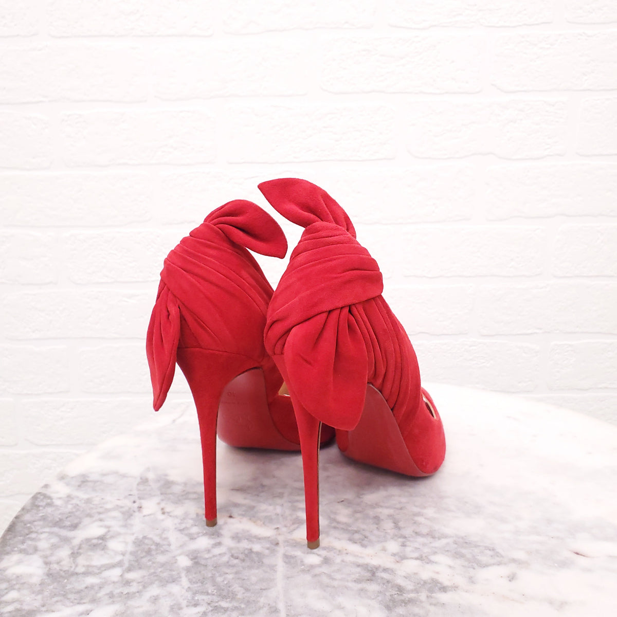 CHRISTIAN LOUBOUTIN SUEDE RED HEELS - SIZE 40