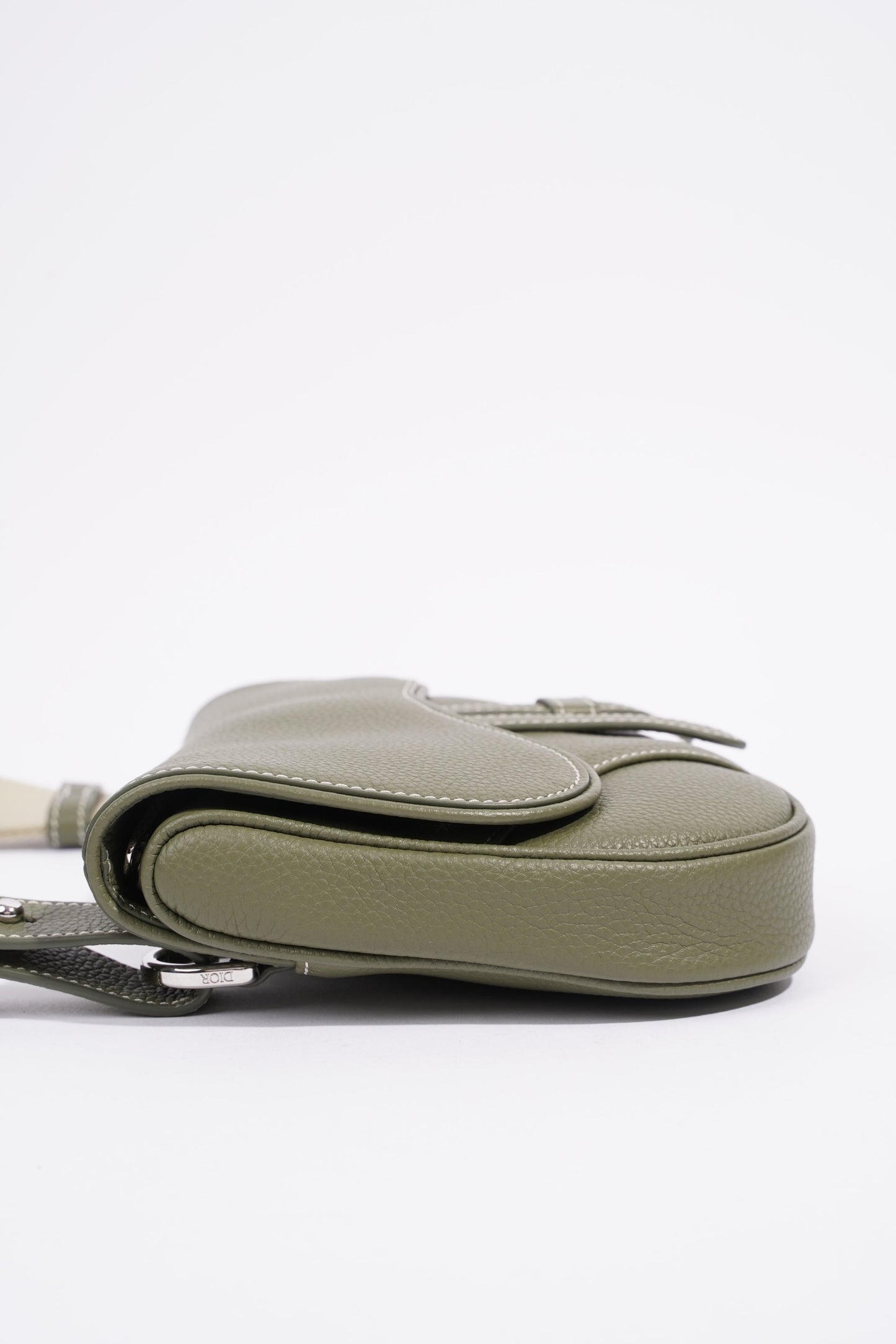 Christian Dior Saddle Bag Khaki Leather