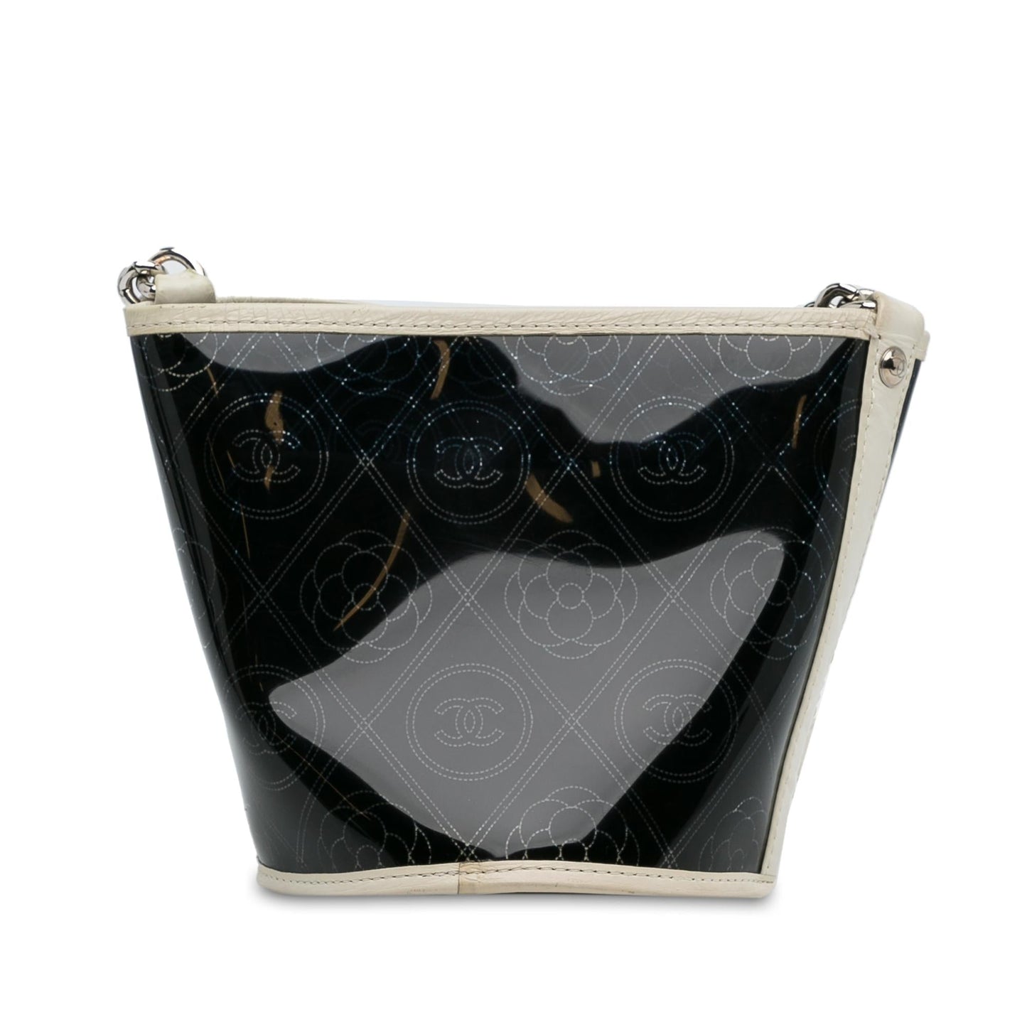 Chanel Crumpled Calfskin PVC Camellia Bucket (SHG-xosy4Q)