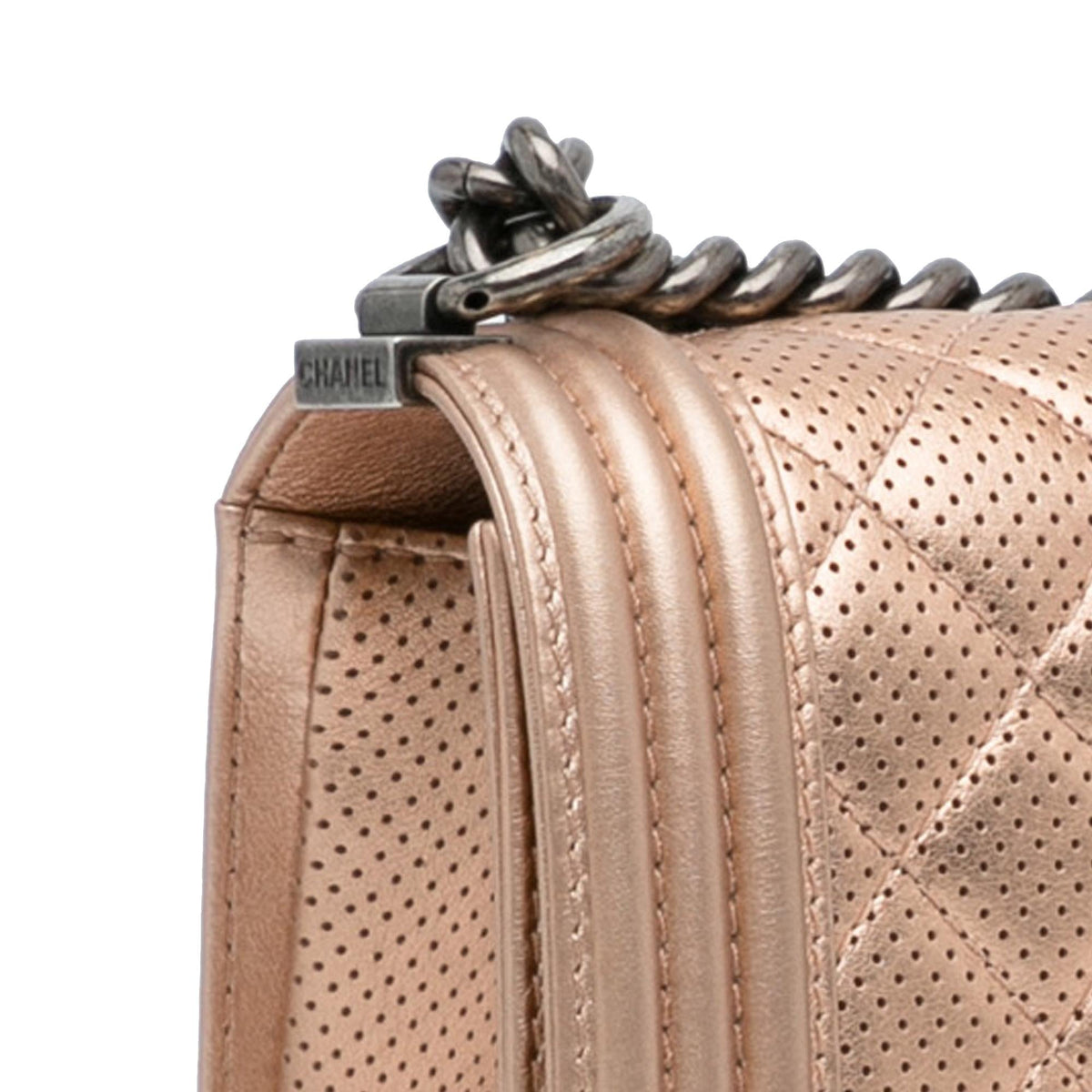 Chanel Medium Perforated Lambskin Boy Flap (SHG-Fd6Dnd)