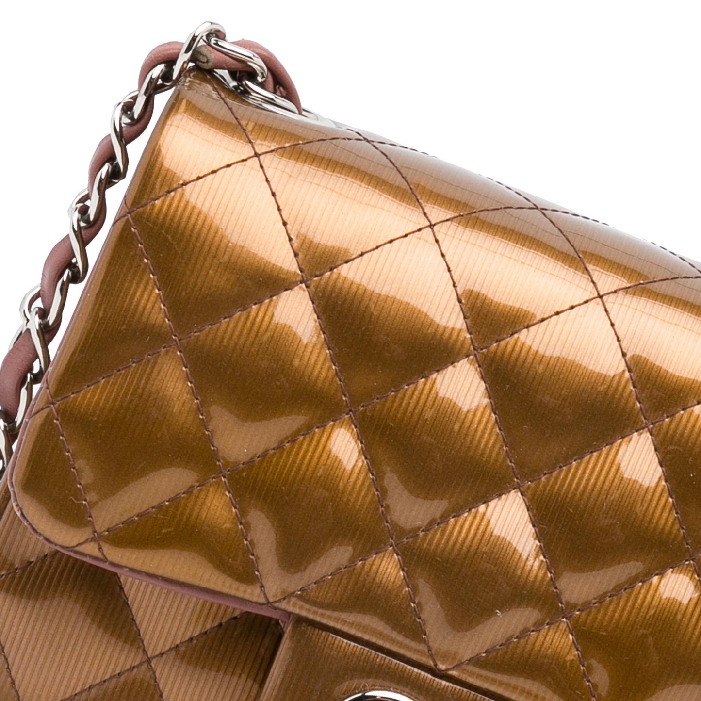 Chanel Mini Classic Square Patent Single Flap (SHG-nmtI7p)