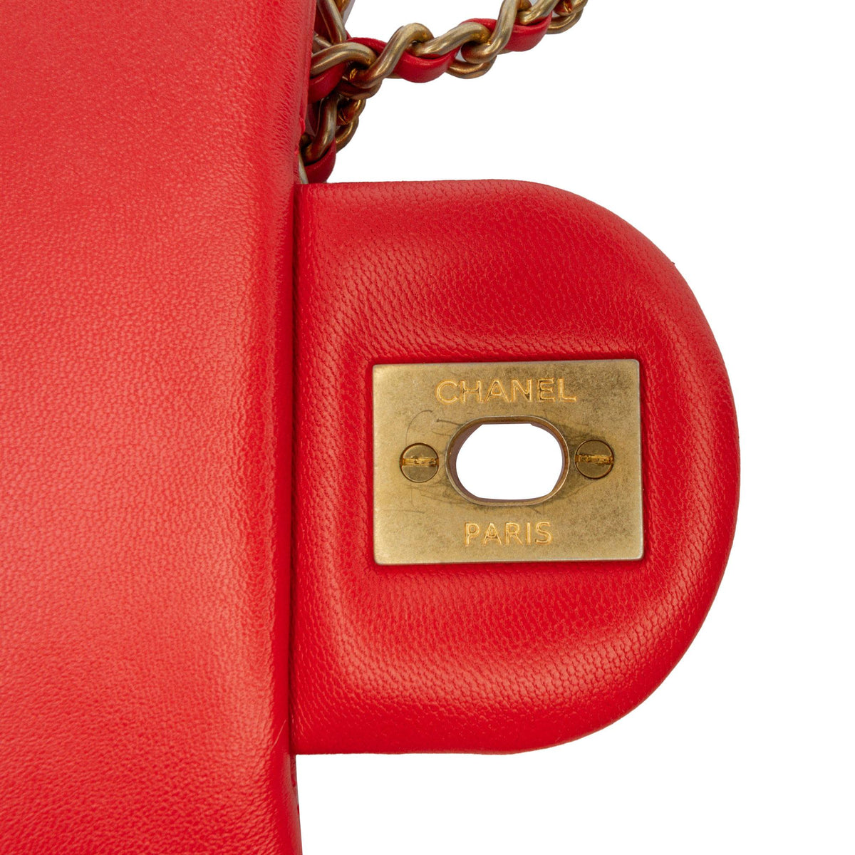 Chanel Mini Square Classic Lambskin Pearl Crush Flap (SHG-LxG6ZT)