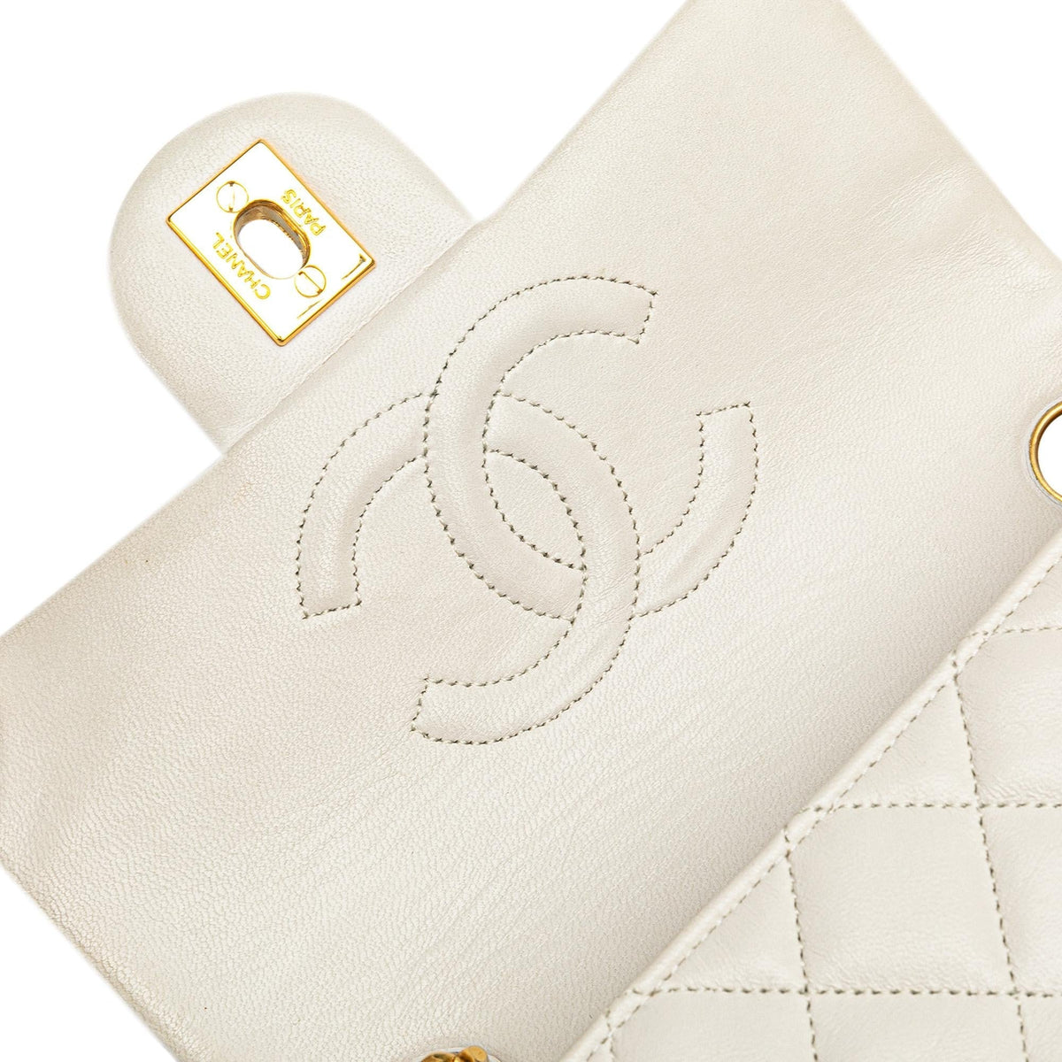 Chanel Mini Square Classic Lambskin Single Flap (SHG-VMgnRl)
