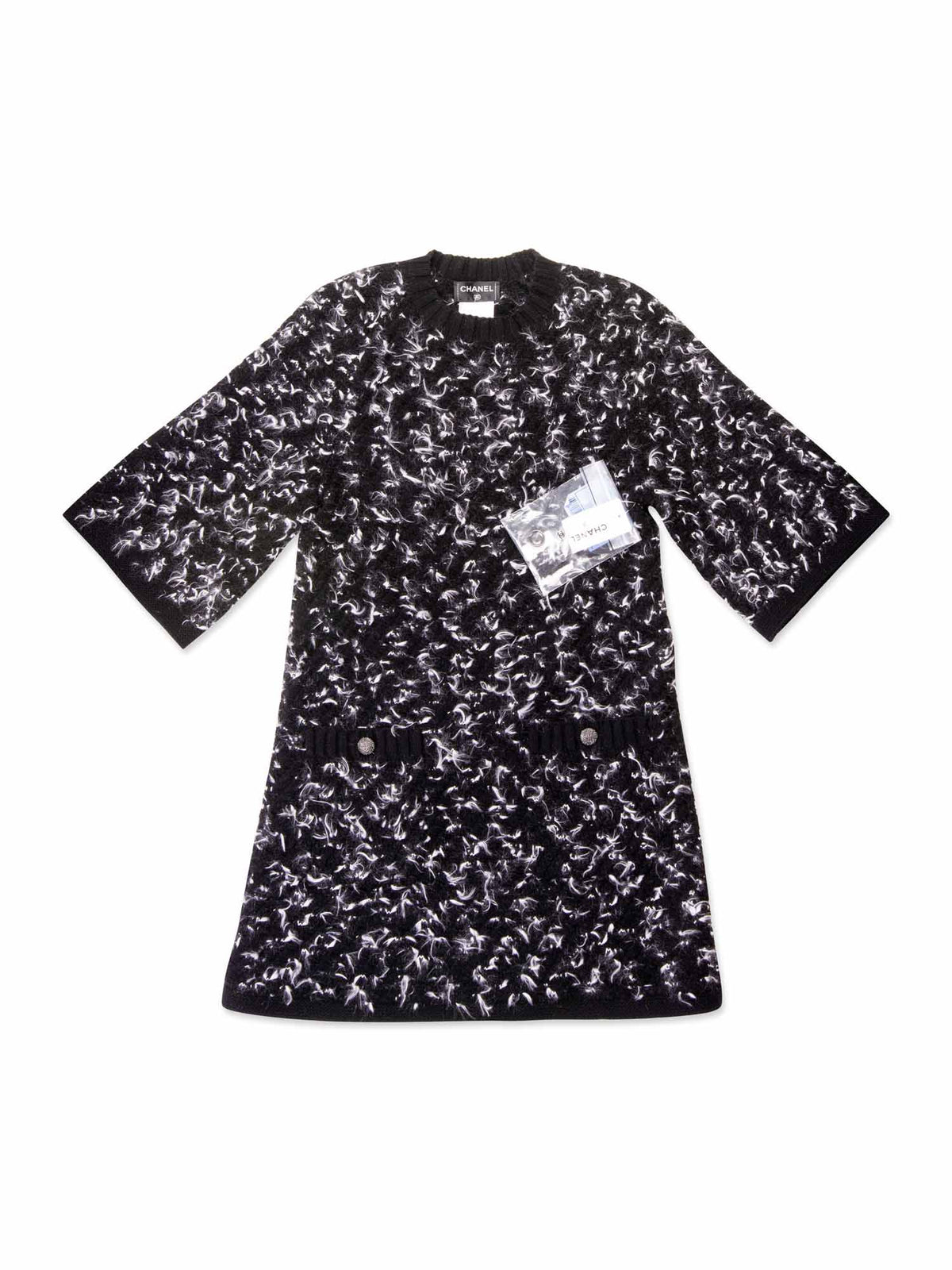 Chanel Tweed Mini Dress Black White