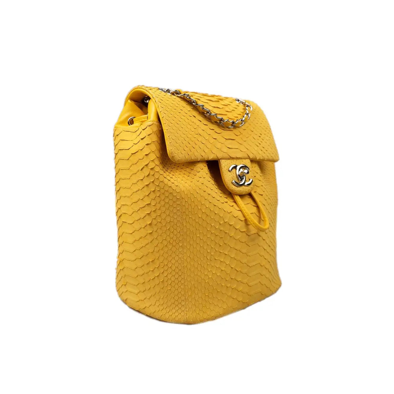 CHANEL URBAN SPIRIT PYTHON YELLOW BACKPACK