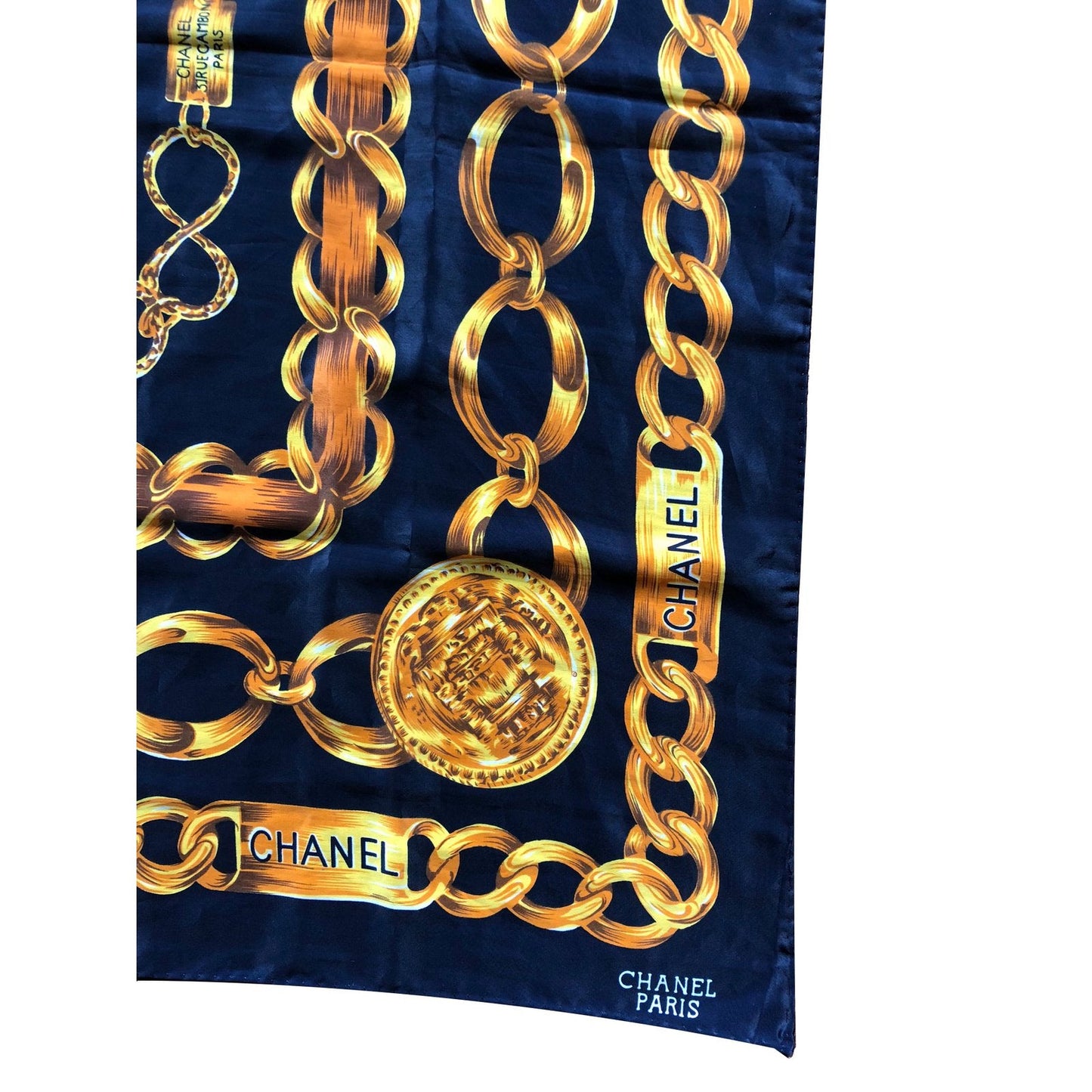 CHANEL EUC RUE CAMBON SILK SCARF